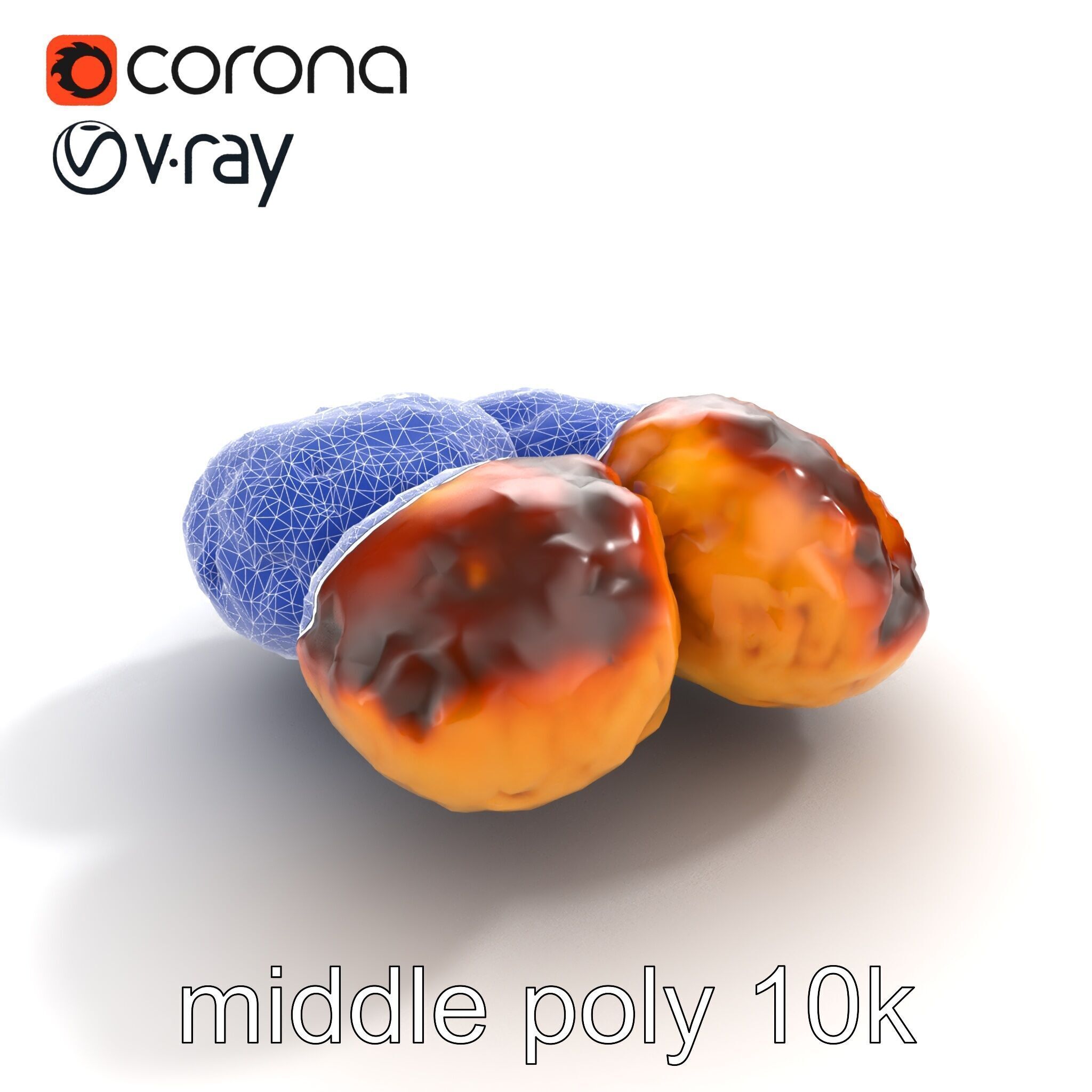 Detailed Frikadellen Meat Patties model pack Low-poly 3D model_13