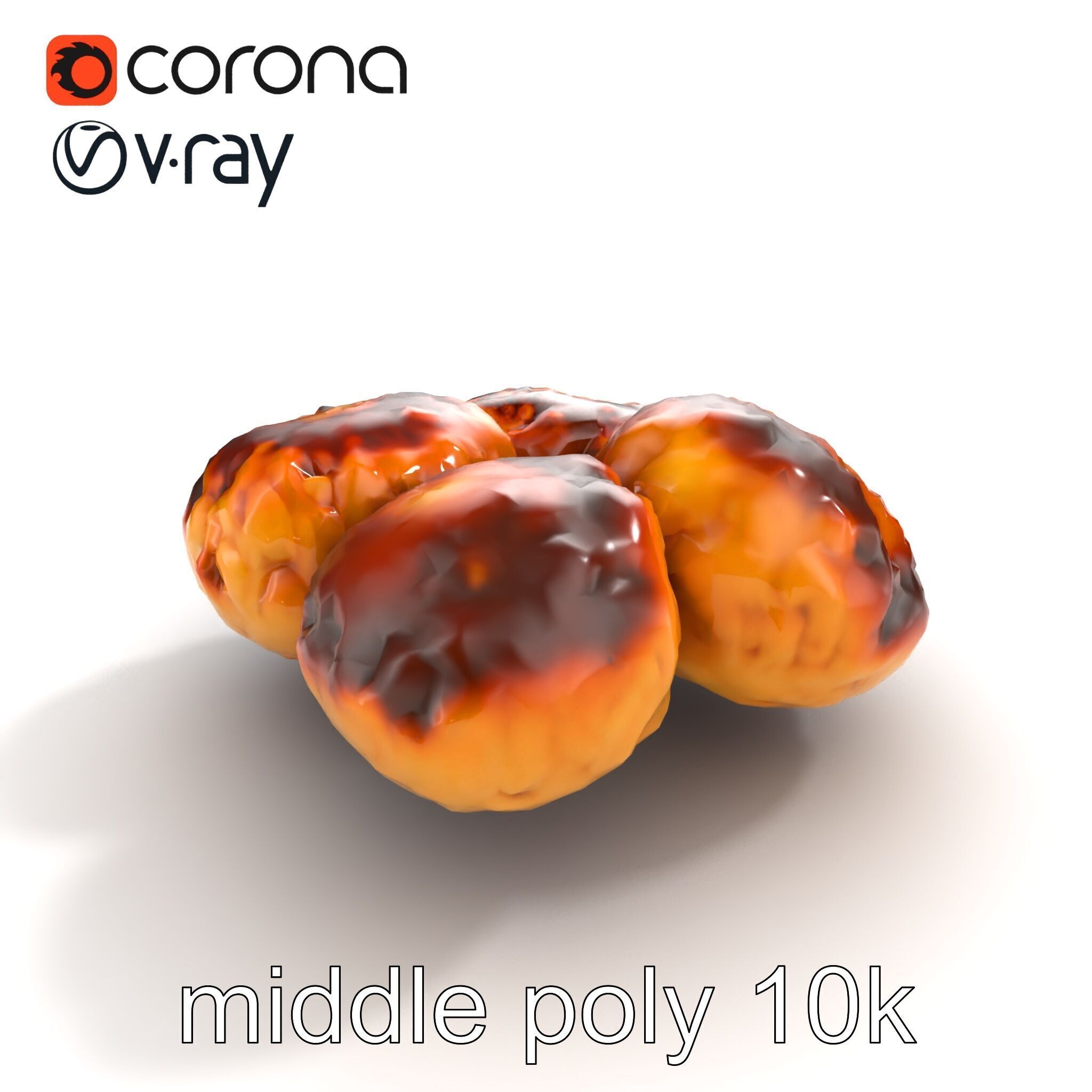 Detailed Frikadellen Meat Patties model pack Low-poly 3D model_8