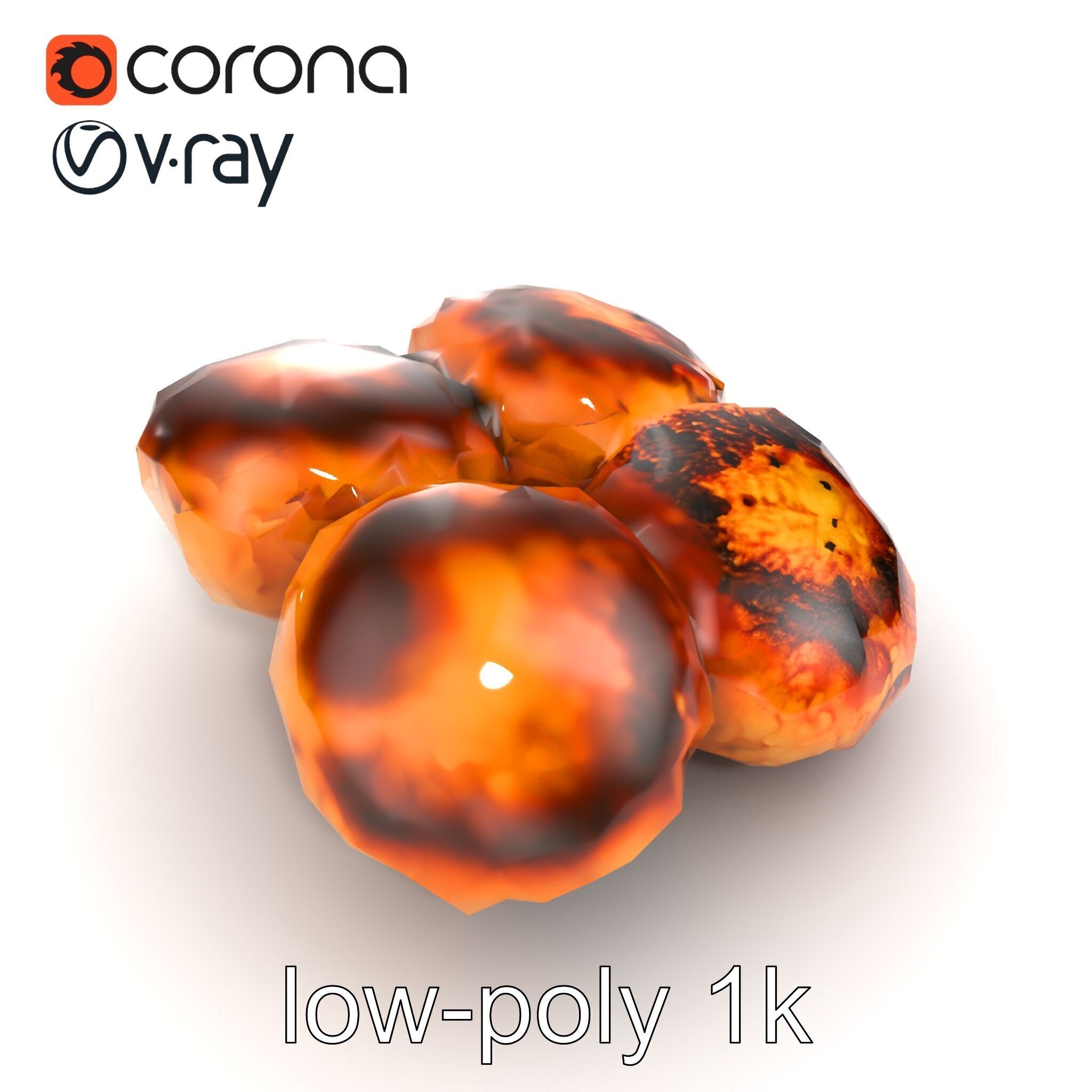 Detailed Frikadellen Meat Patties model pack Low-poly 3D model_18