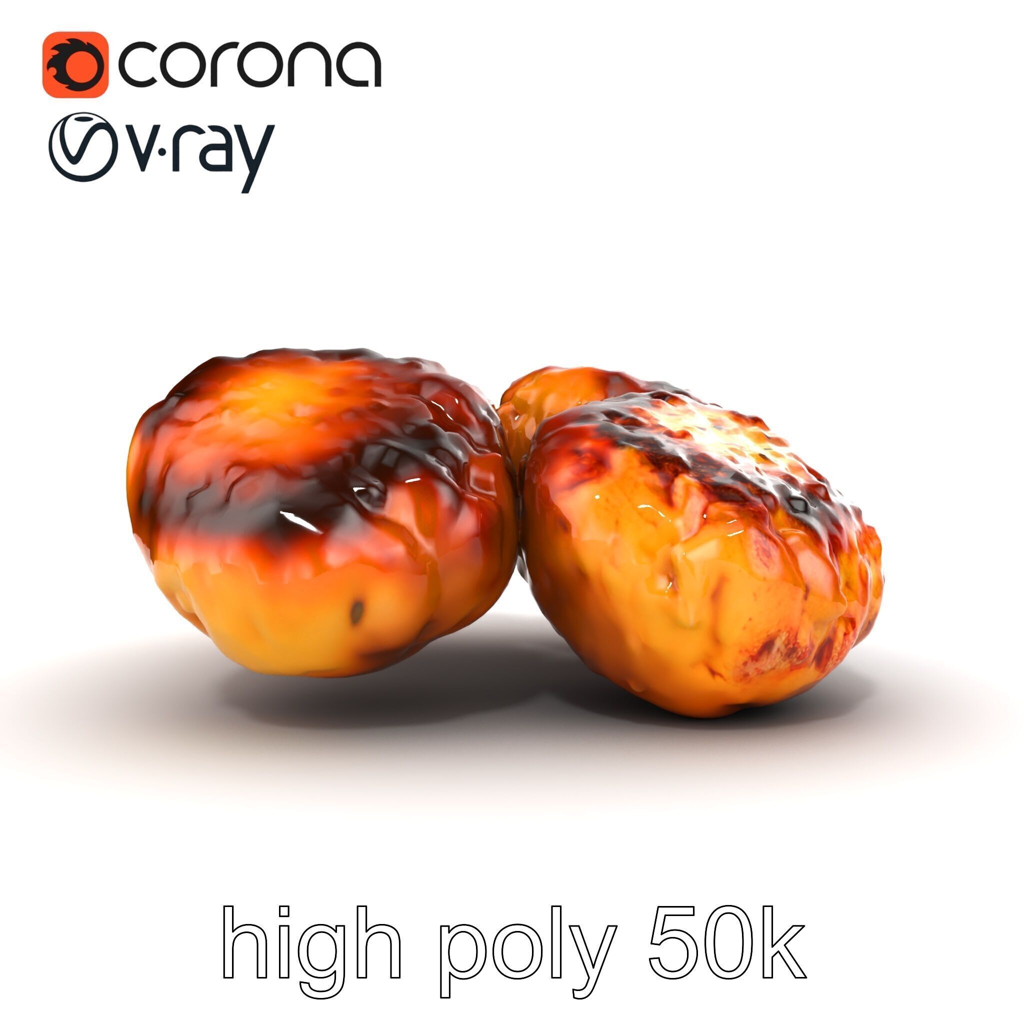 Detailed Frikadellen Meat Patties model pack Low-poly 3D model_30