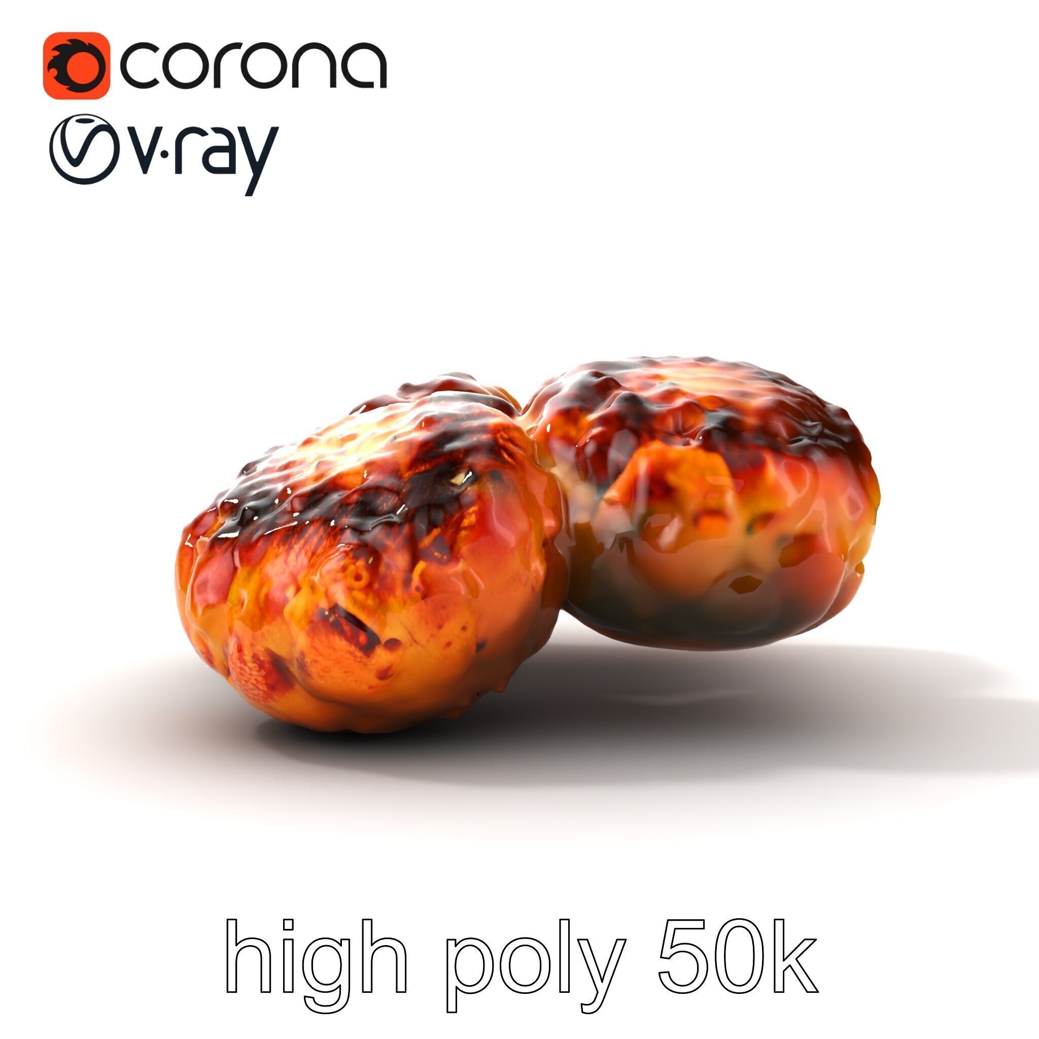 Detailed Frikadellen Meat Patties model pack Low-poly 3D model_28