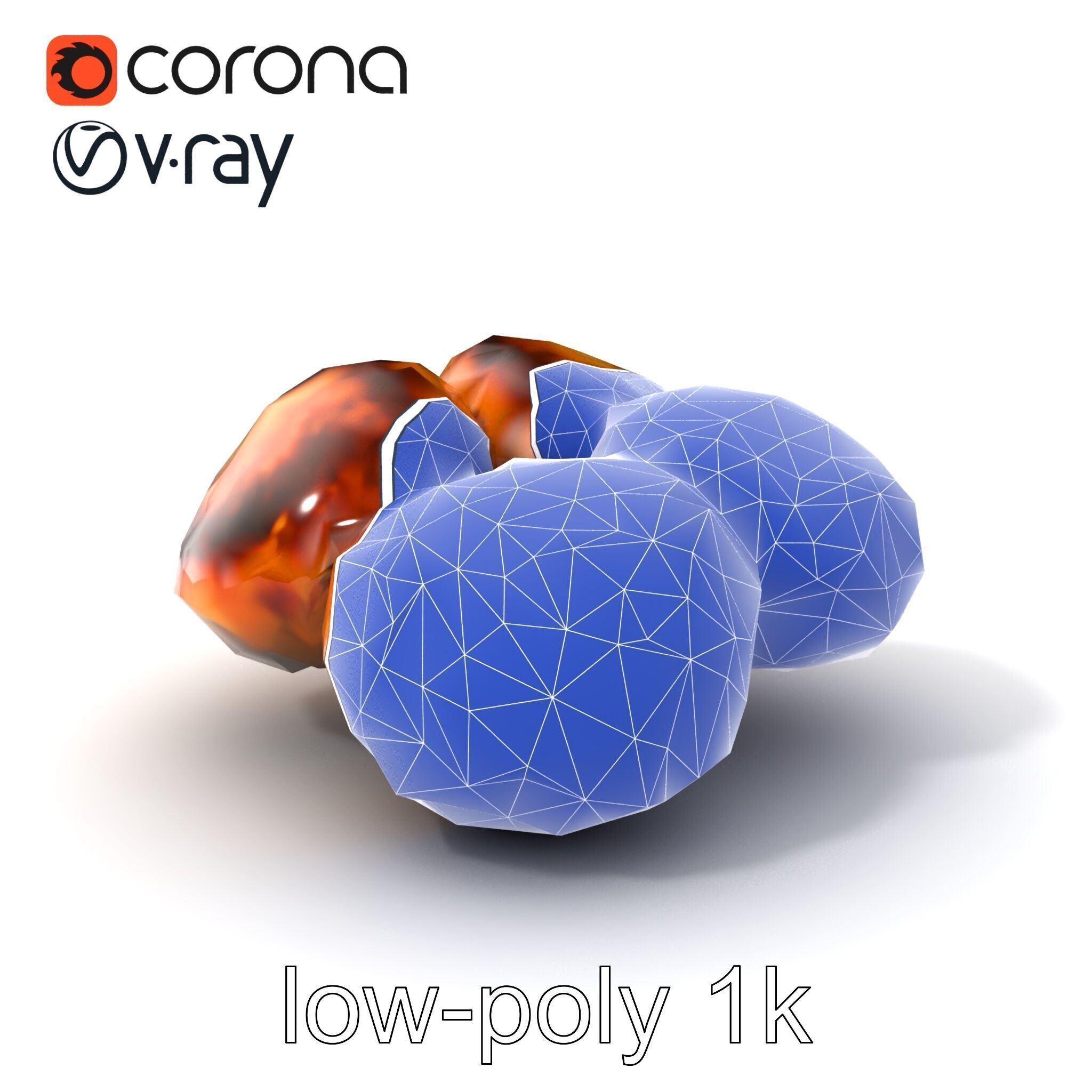 Detailed Frikadellen Meat Patties model pack Low-poly 3D model_7