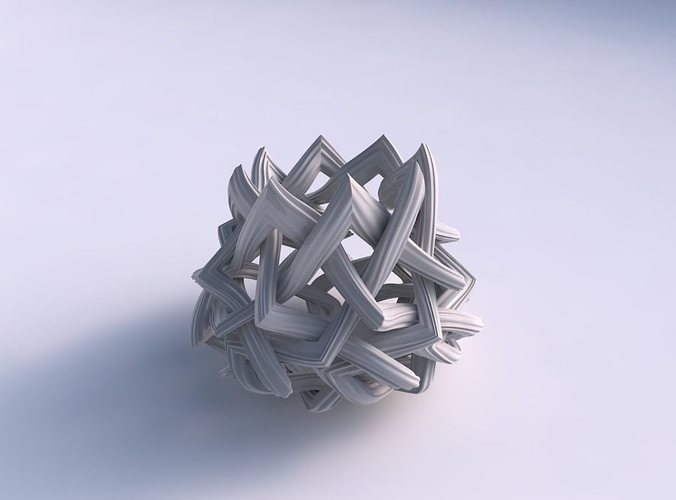 Bowl with interlacing lattice and extruded lines long top