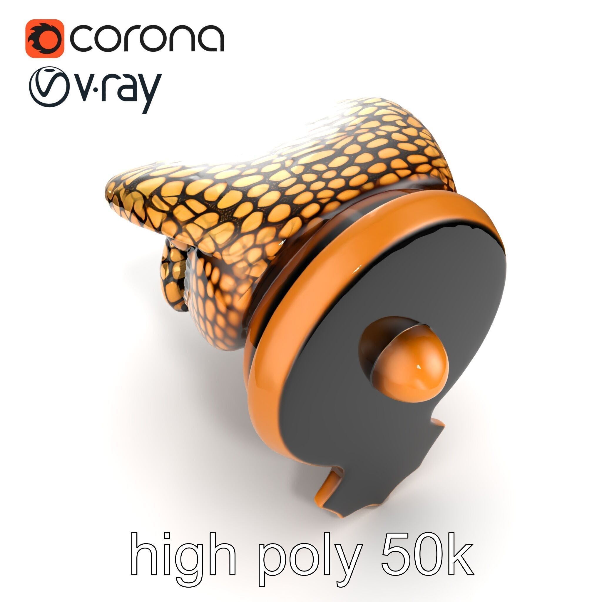 Serpent Bronze Door Handle model pack Low-poly 3D model_14