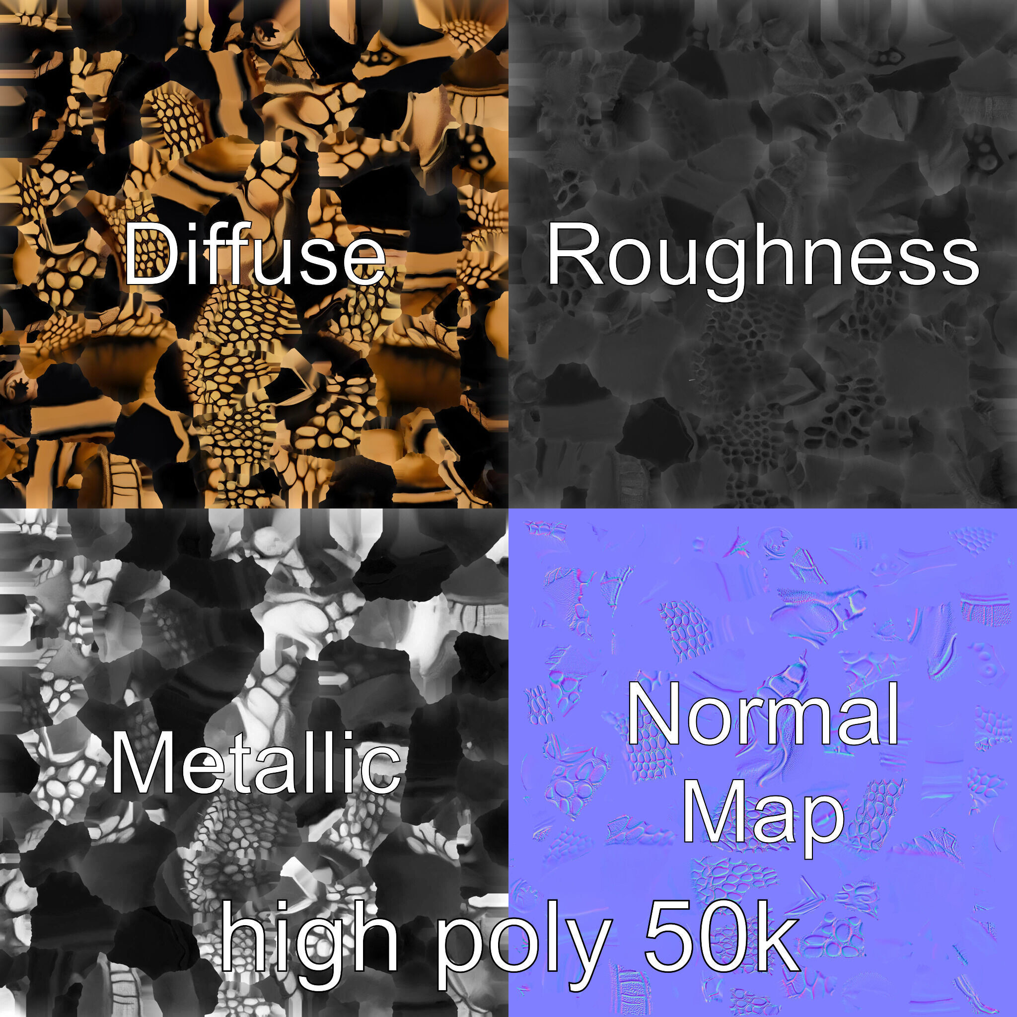 Serpent Bronze Door Handle model pack Low-poly 3D model_3