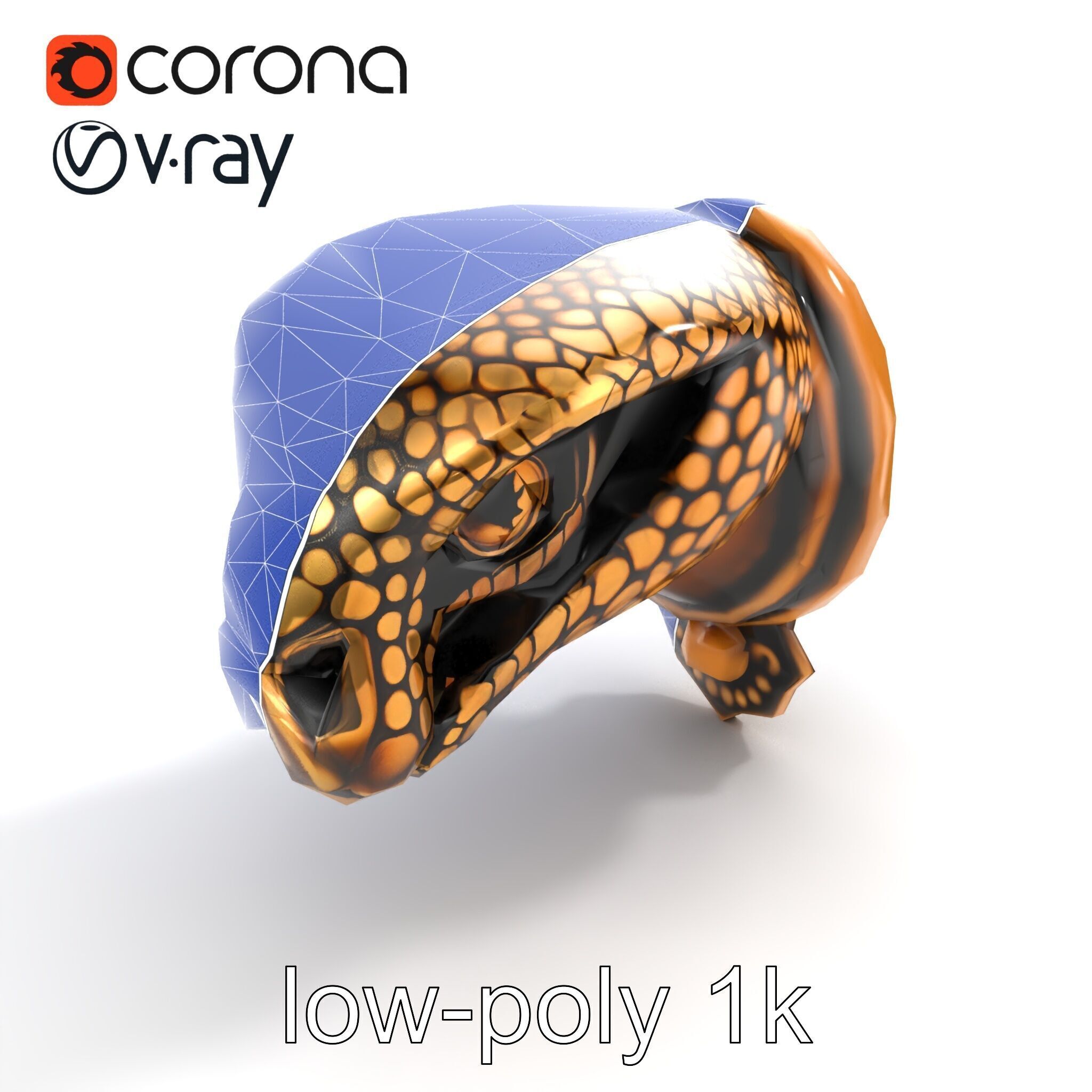 Serpent Bronze Door Handle model pack Low-poly 3D model_11