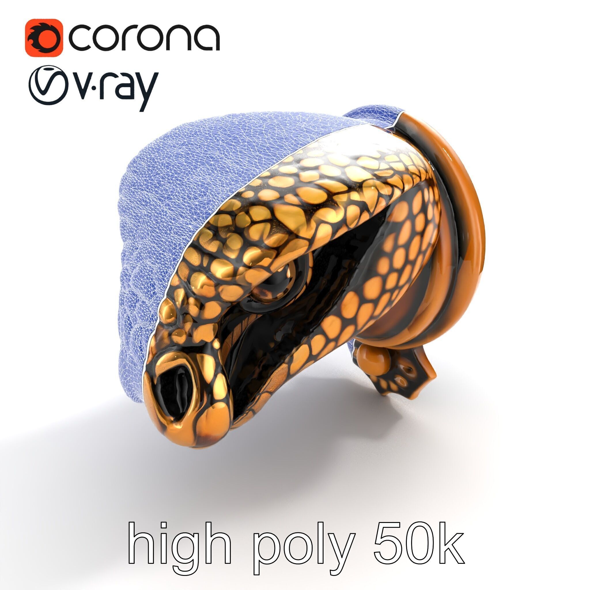 Serpent Bronze Door Handle model pack Low-poly 3D model_31