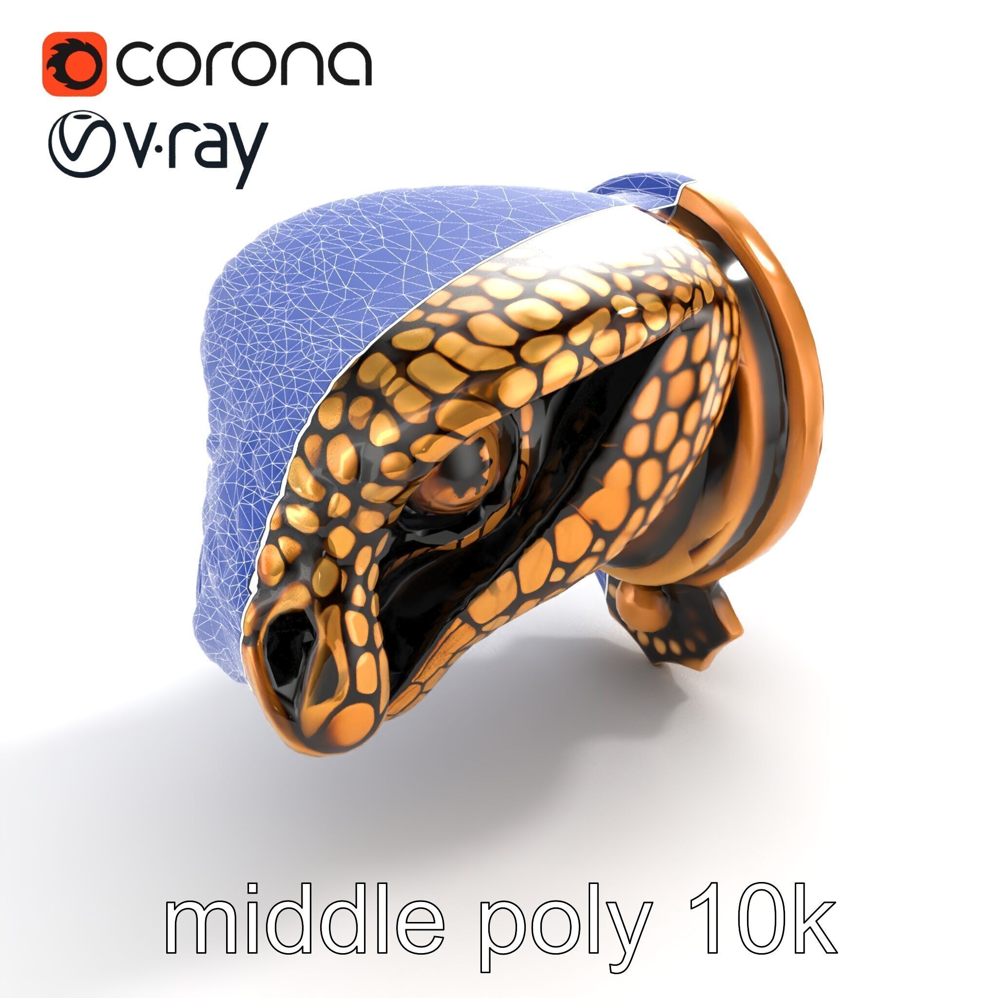 Serpent Bronze Door Handle model pack Low-poly 3D model_12