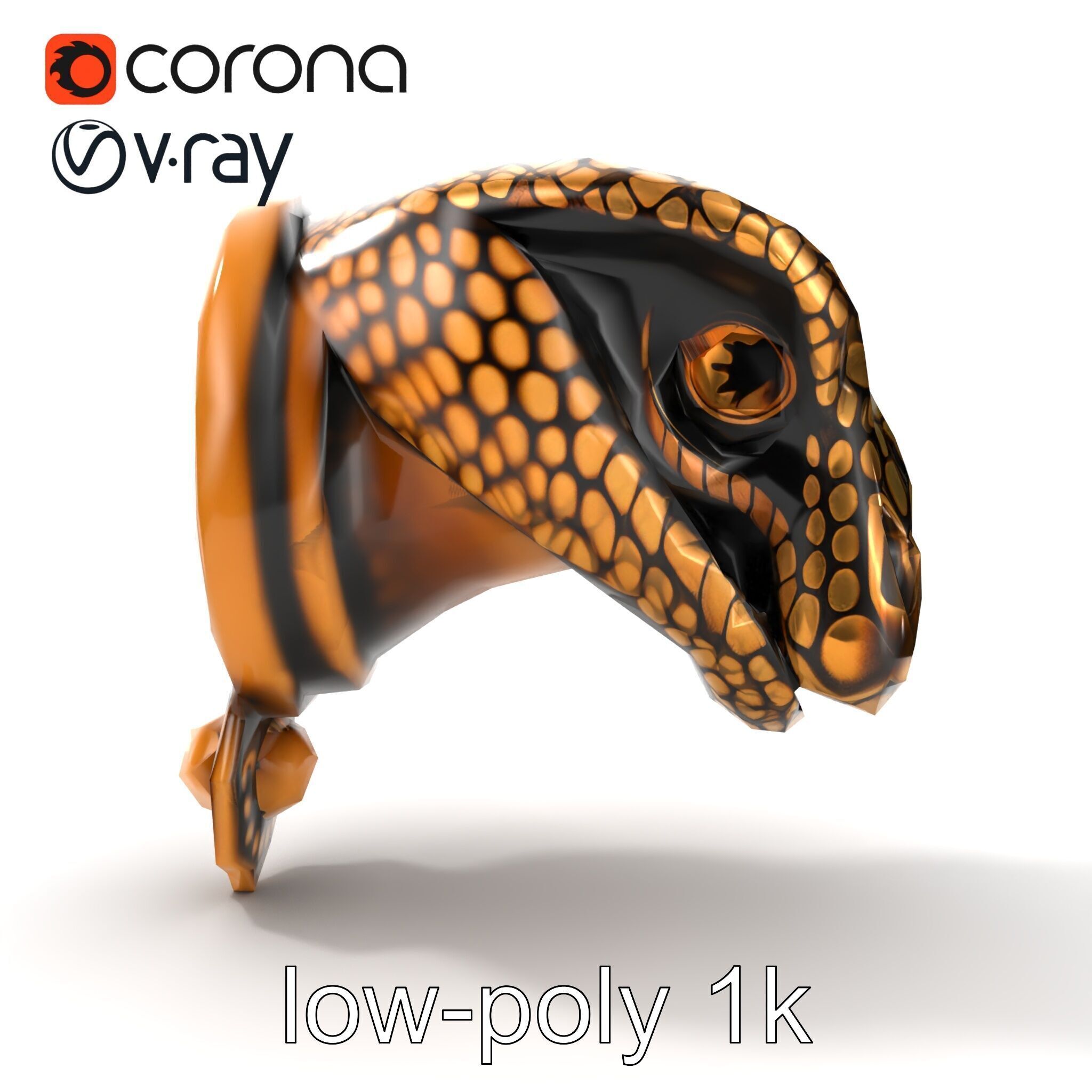 Serpent Bronze Door Handle model pack Low-poly 3D model_19