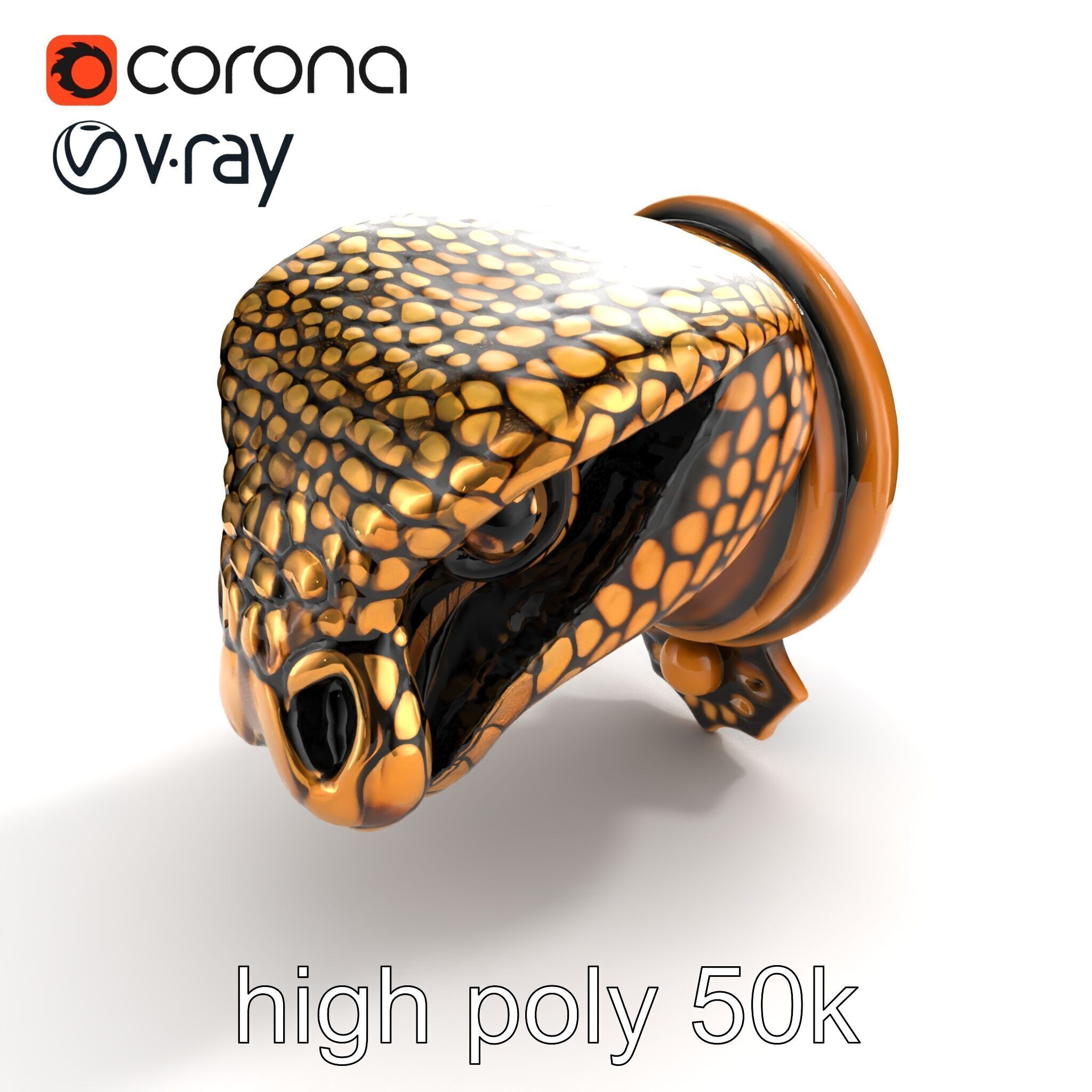 Serpent Bronze Door Handle model pack Low-poly 3D model_29