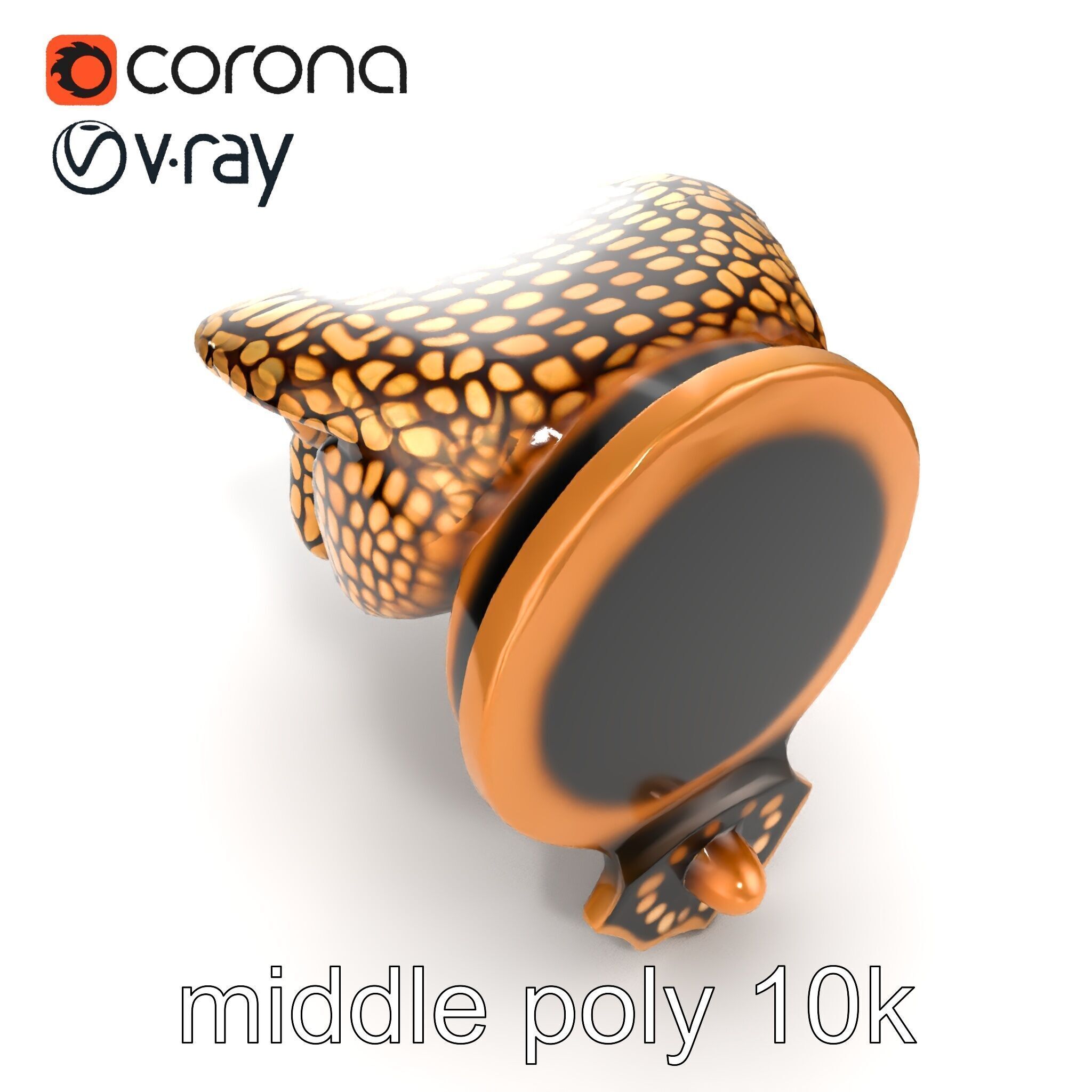 Serpent Bronze Door Handle model pack Low-poly 3D model_13