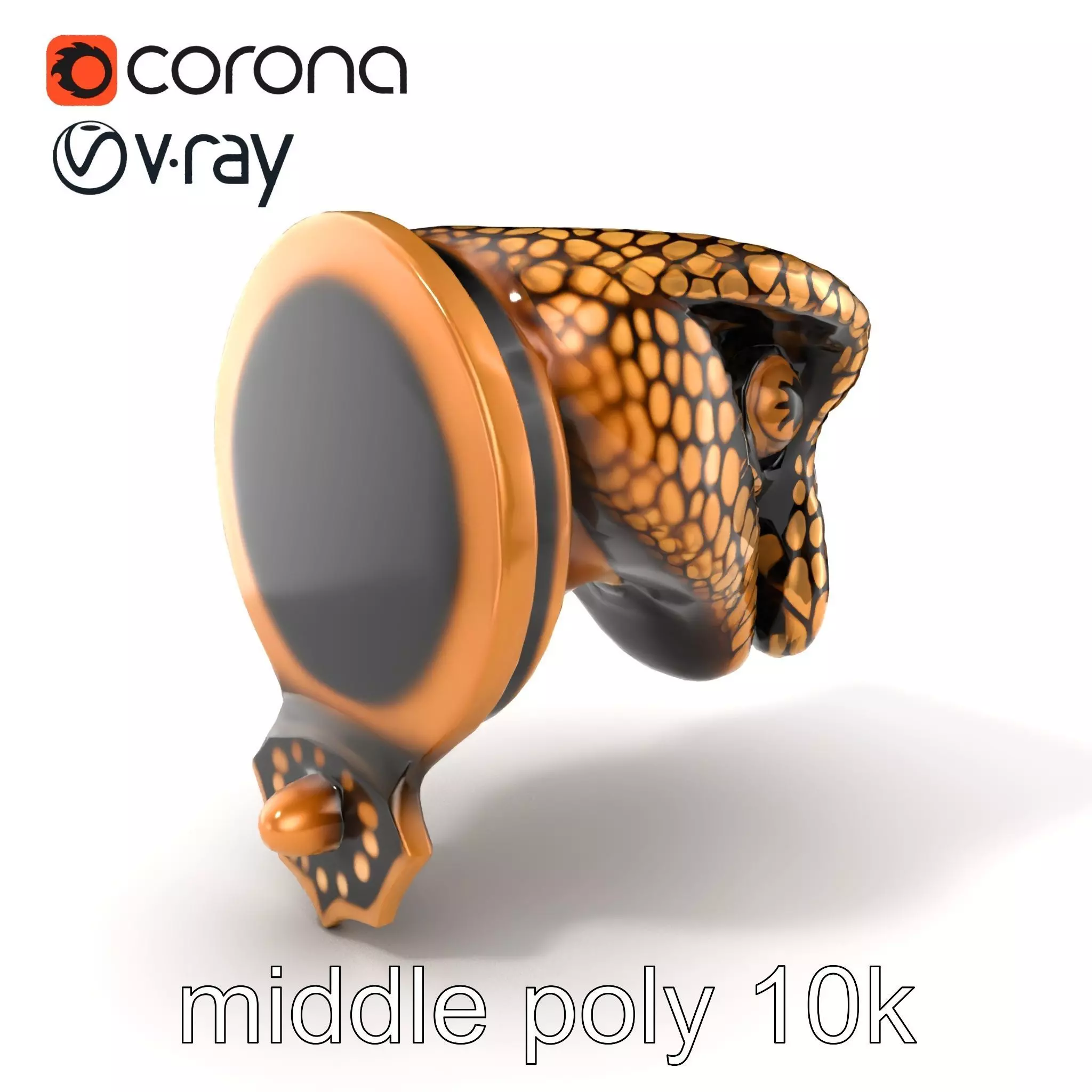 Serpent Bronze Door Handle model pack Low-poly 3D model_0