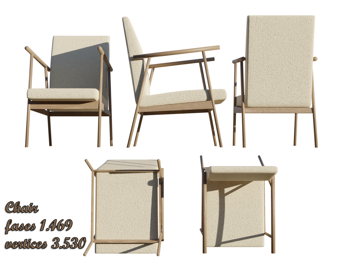 Set of 8 furniture 3D model_11