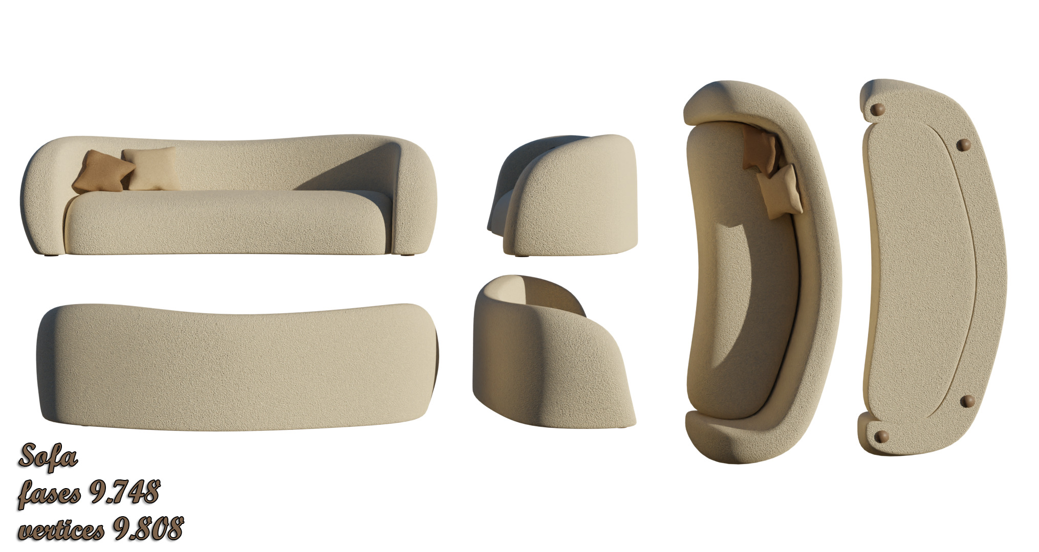 Set of 8 furniture 3D model_9