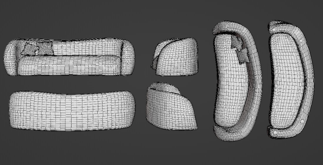 Set of 8 furniture 3D model_10