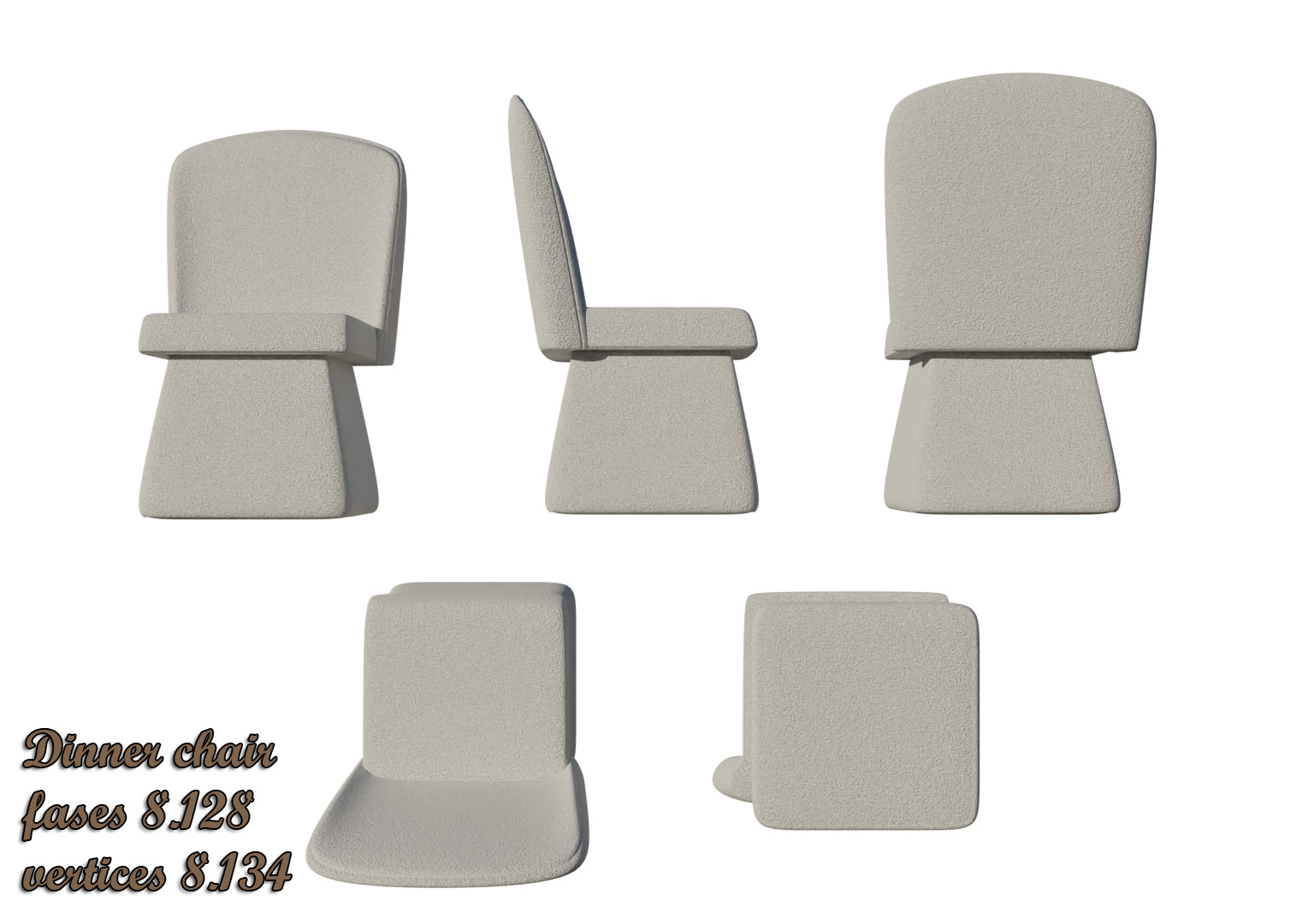 Set of 8 furniture 3D model_16