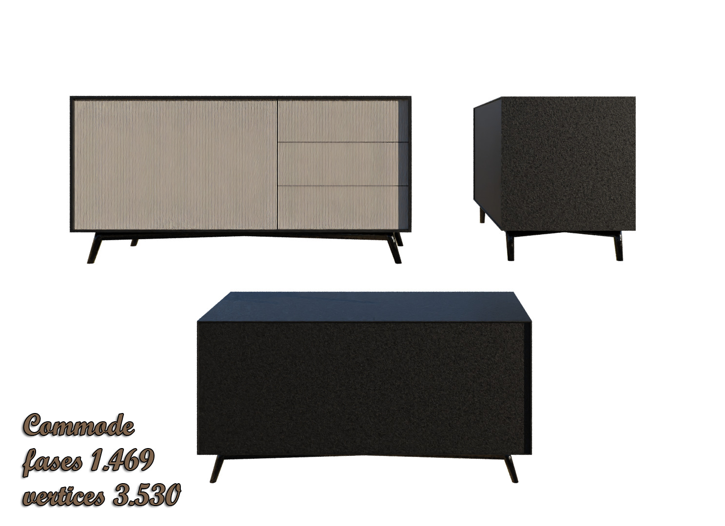 Set of 8 furniture 3D model_6