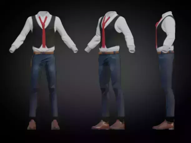 Mens clothing  Shirts and jeans Stylised lowpoly