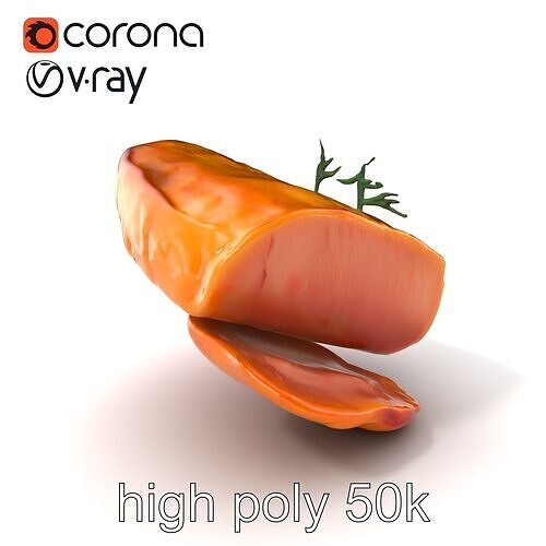 Gourmet Meat Platter with Garnishes model pack Low-poly 3D model 2