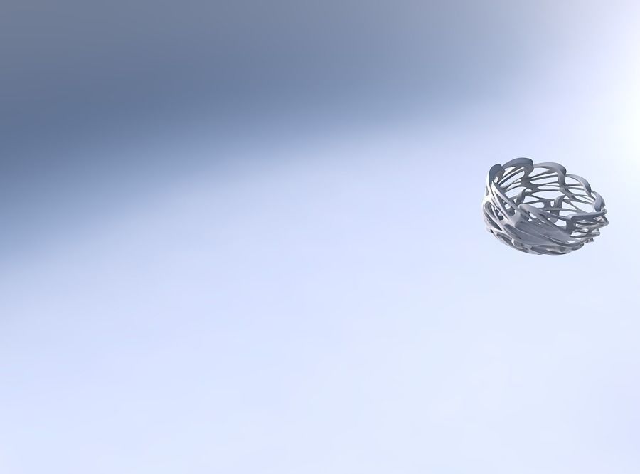 Bowl widening with interlacing sharp edged lattice streched t... 3D print model_3