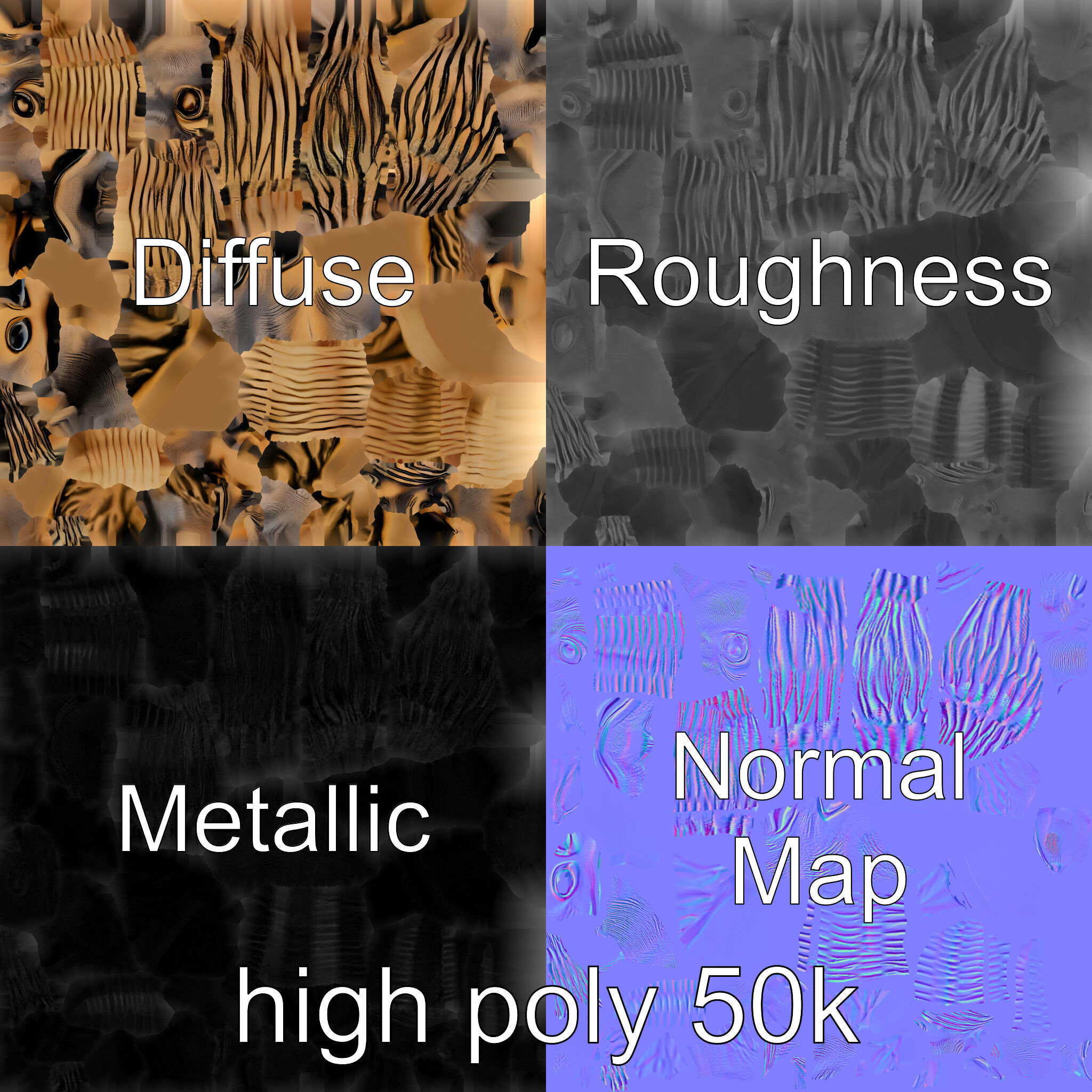 Bronze Goat Head Door Handle model pack Low-poly 3D model_3