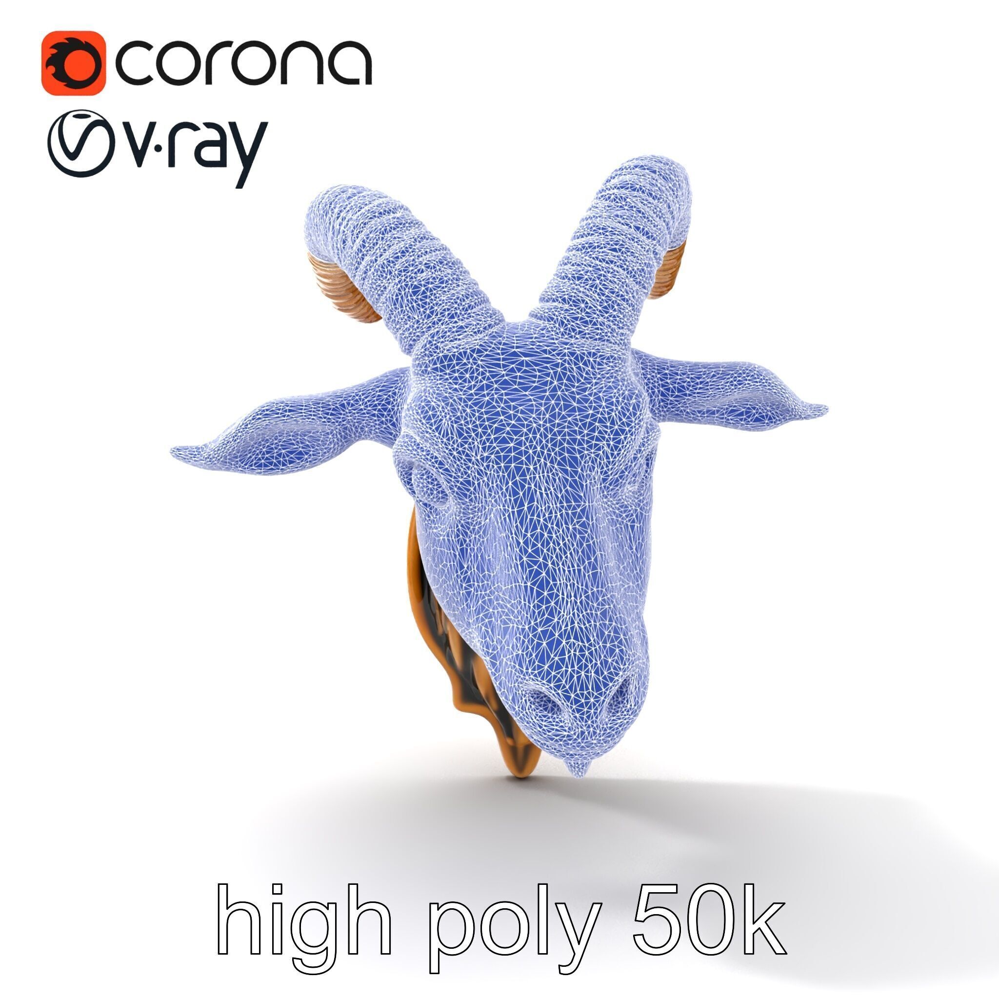 Bronze Goat Head Door Handle model pack Low-poly 3D model_32