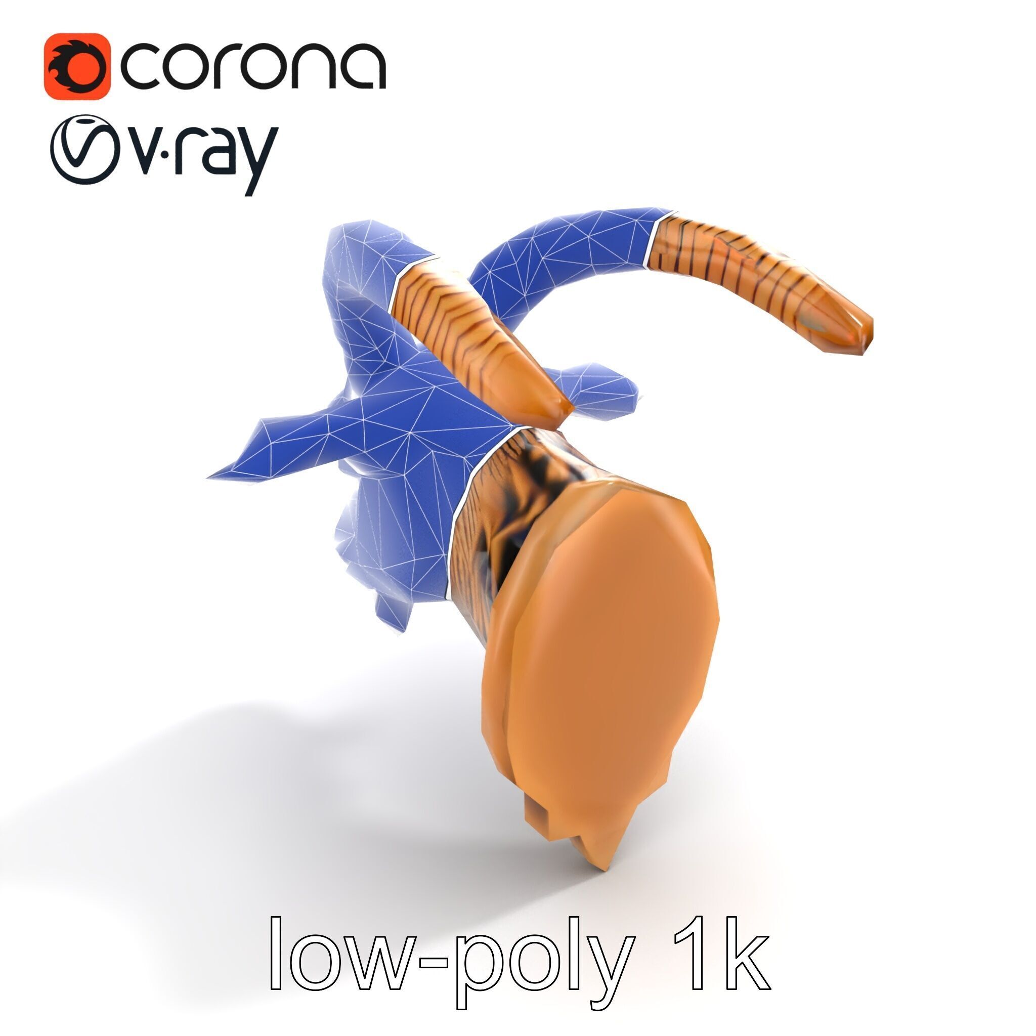 Bronze Goat Head Door Handle model pack Low-poly 3D model_25