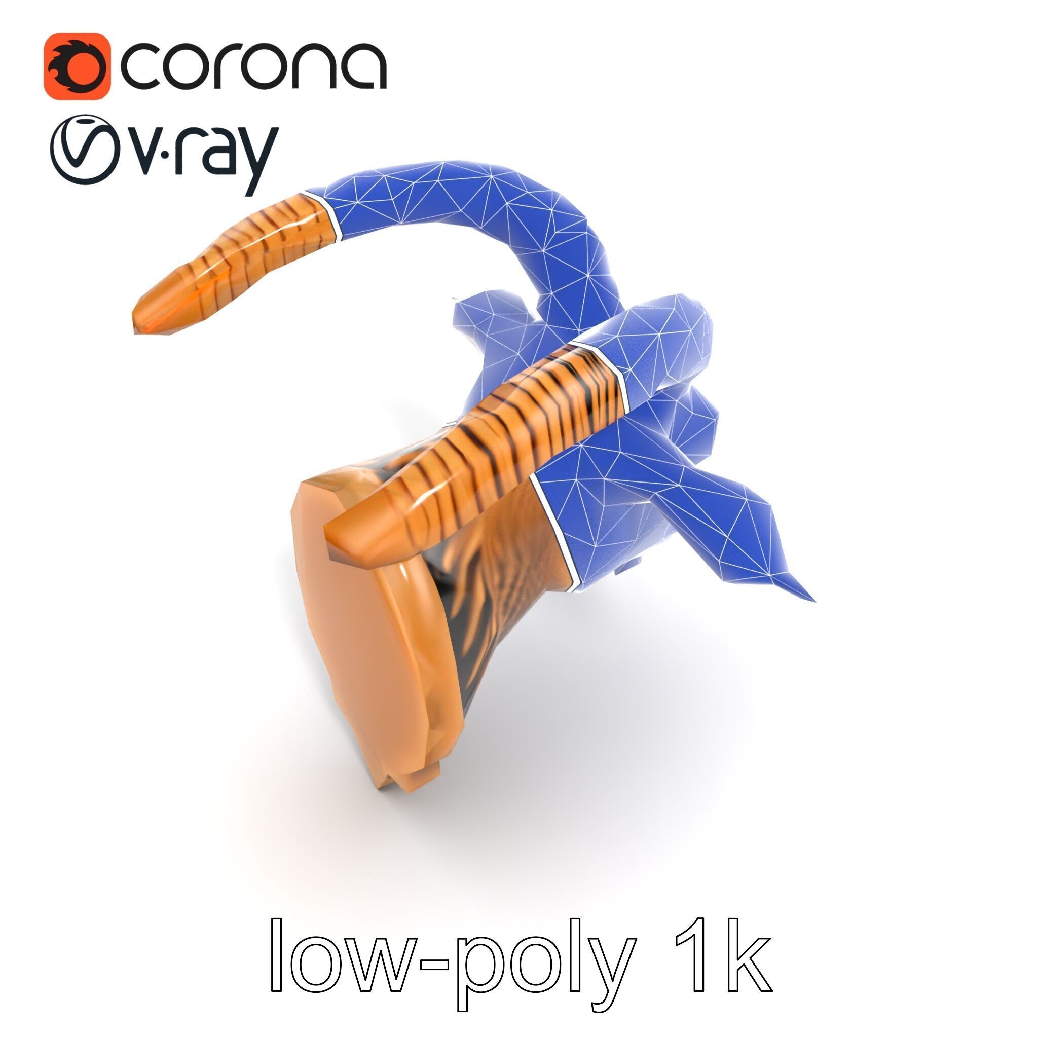 Bronze Goat Head Door Handle model pack Low-poly 3D model_28