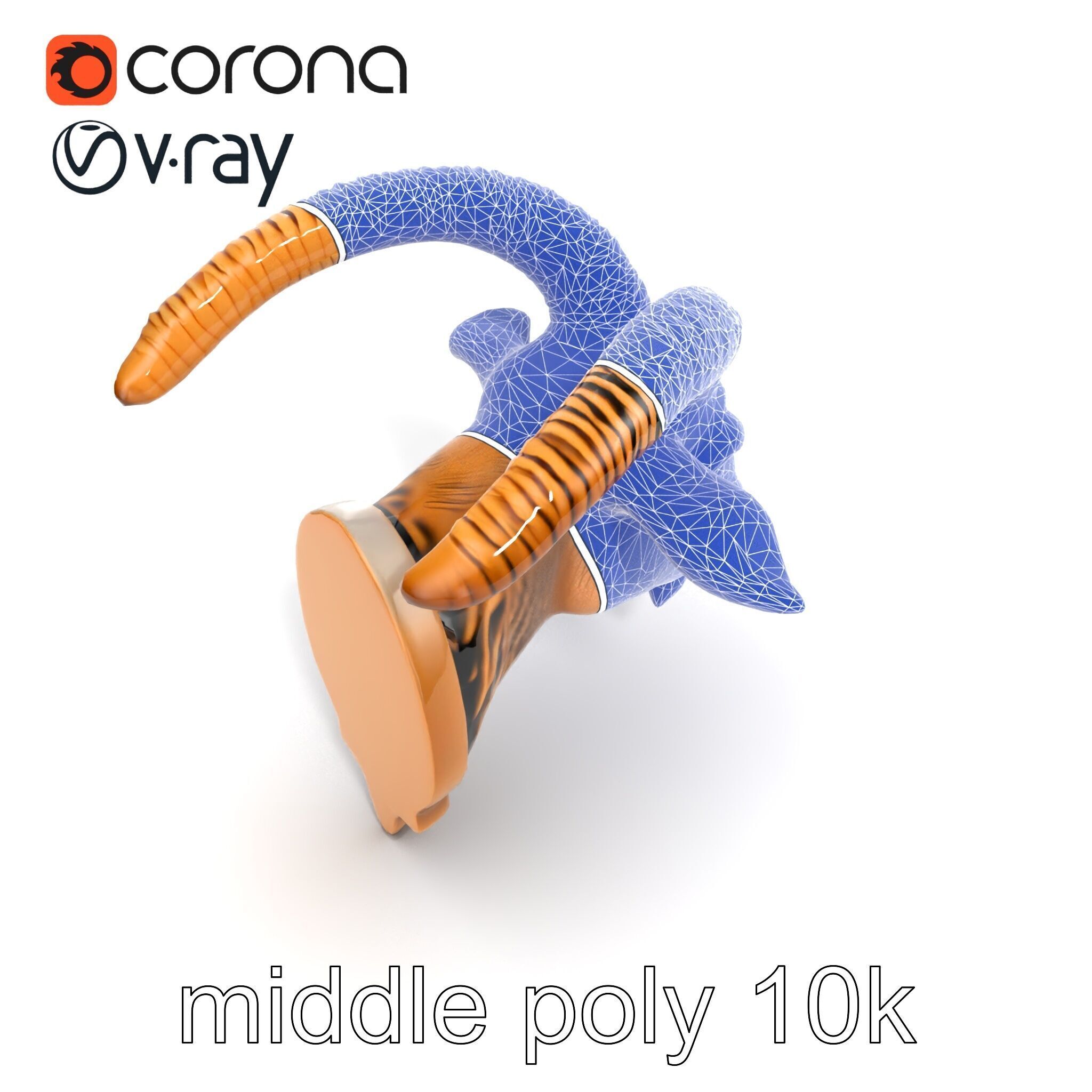 Bronze Goat Head Door Handle model pack Low-poly 3D model_31