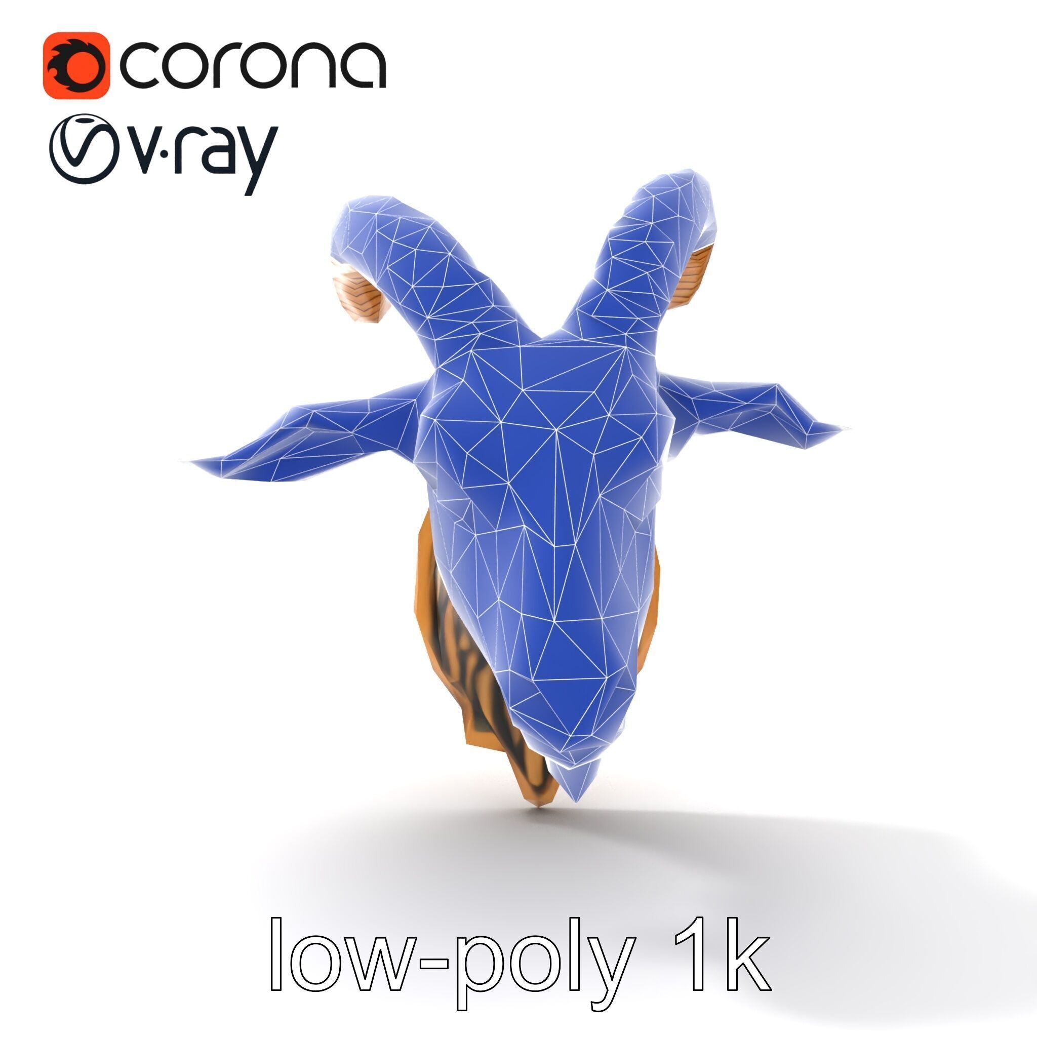 Bronze Goat Head Door Handle model pack Low-poly 3D model_21