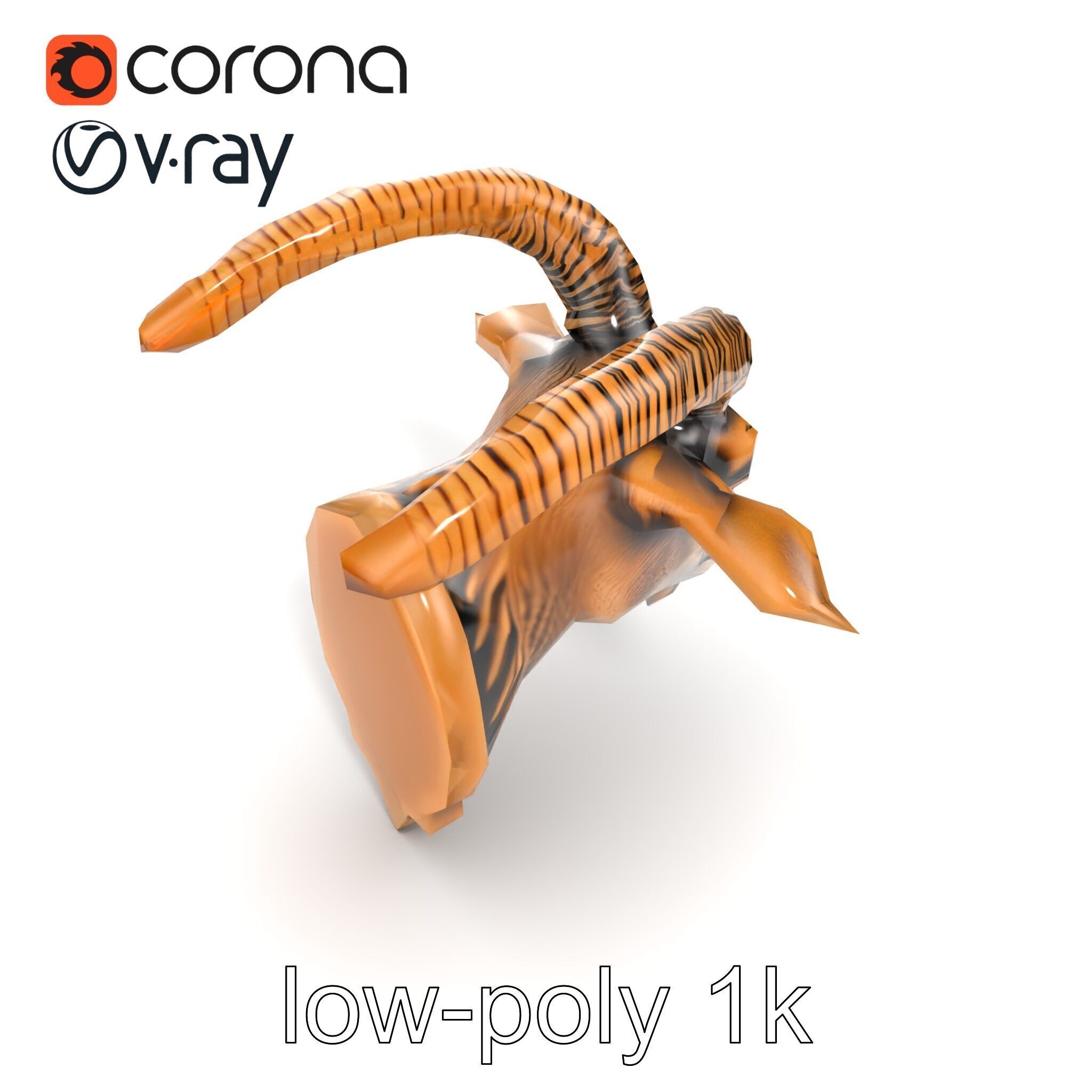 Bronze Goat Head Door Handle model pack Low-poly 3D model_13