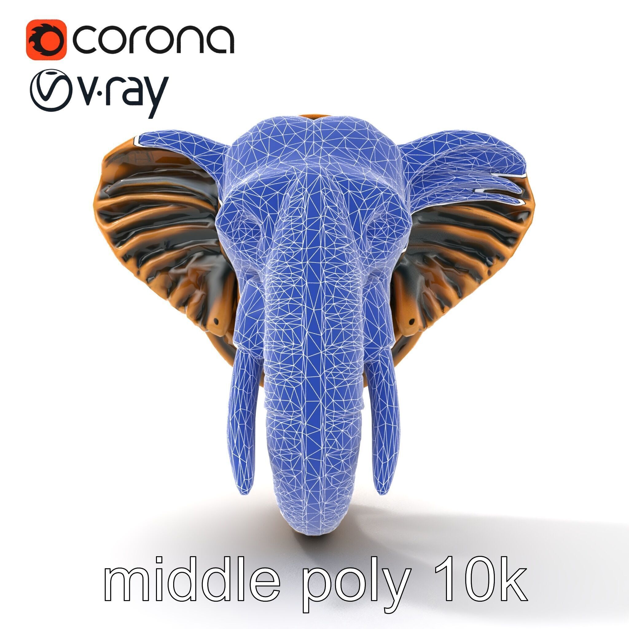 Elephant Head Door Handle Sculpture model pack Low-poly 3D model_21