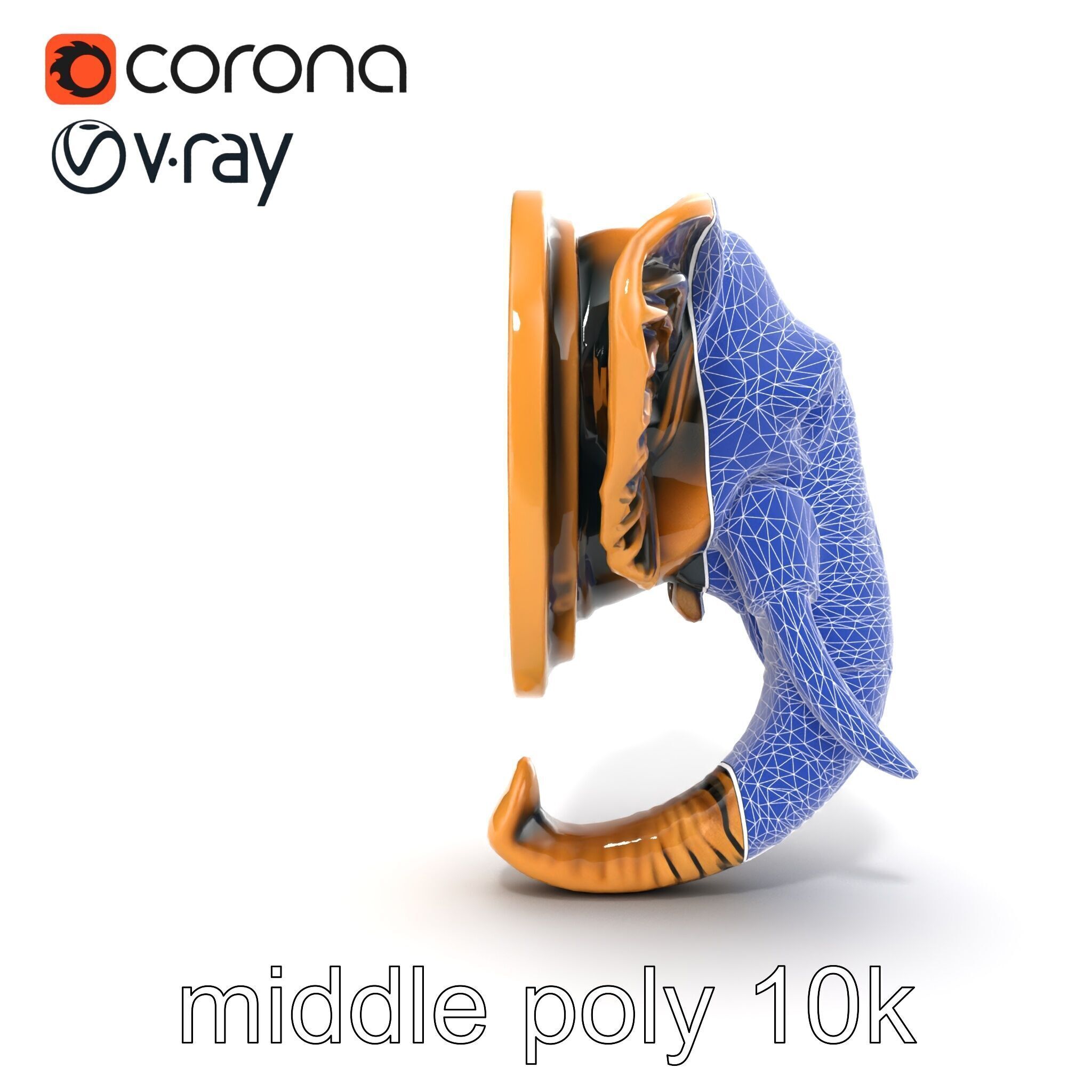 Elephant Head Door Handle Sculpture model pack Low-poly 3D model_28