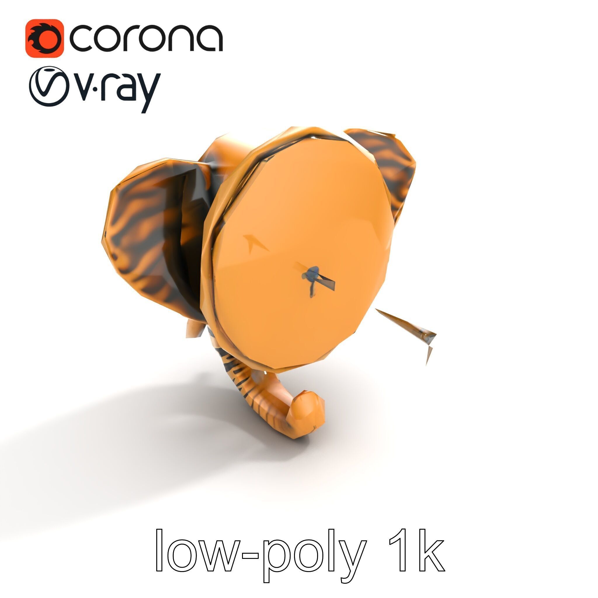 Elephant Head Door Handle Sculpture model pack Low-poly 3D model_9