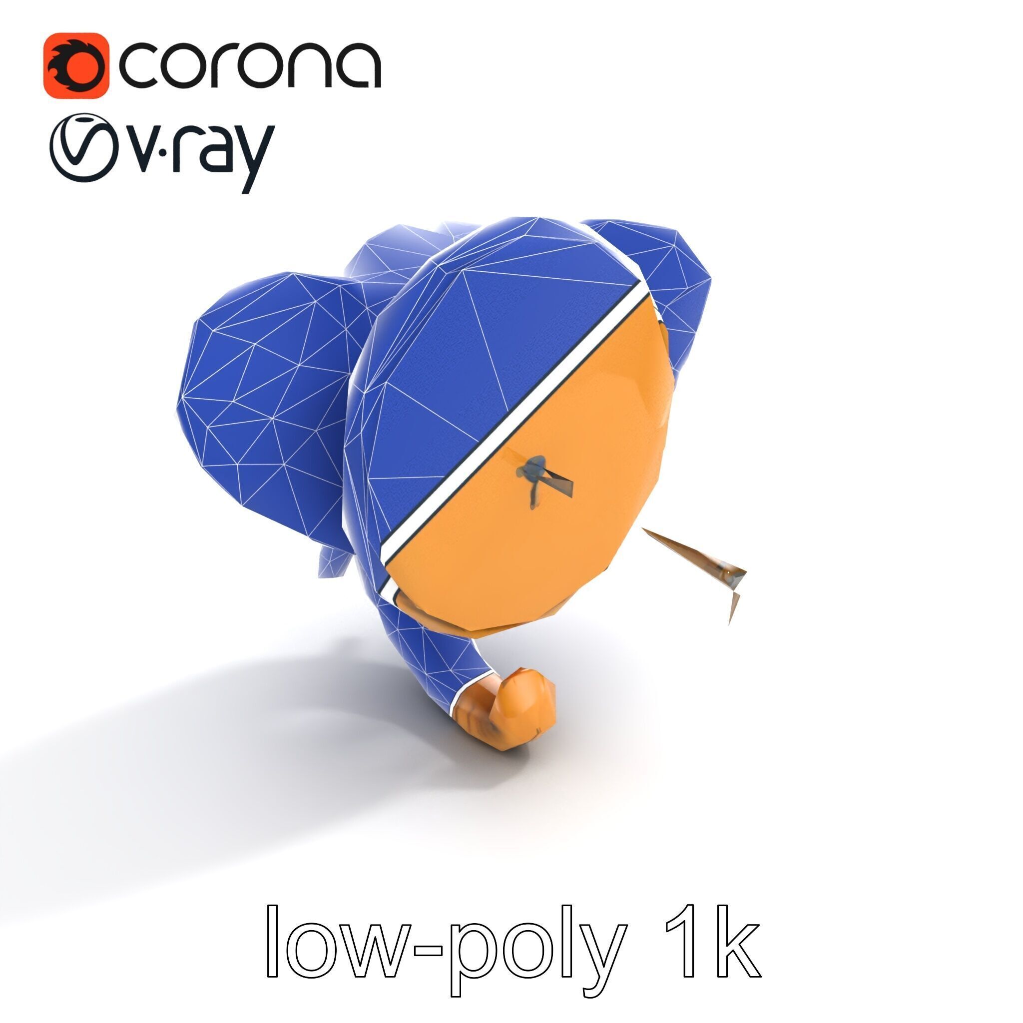 Elephant Head Door Handle Sculpture model pack Low-poly 3D model_11