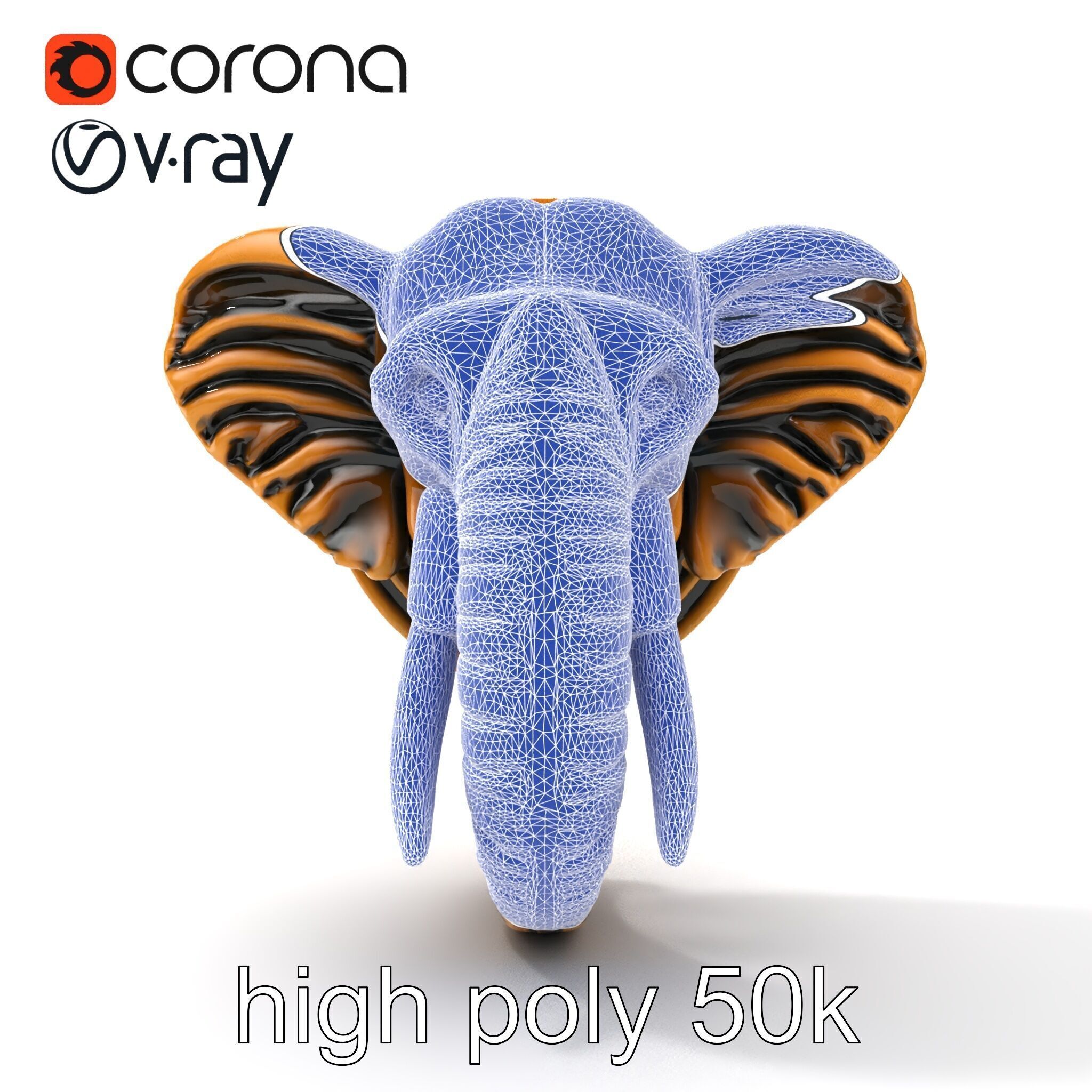 Elephant Head Door Handle Sculpture model pack Low-poly 3D model_25