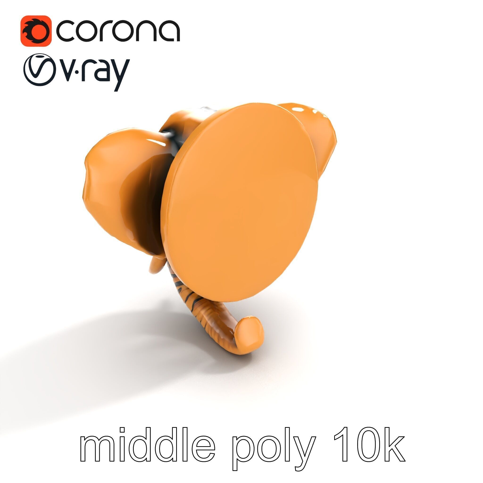 Elephant Head Door Handle Sculpture model pack Low-poly 3D model_8