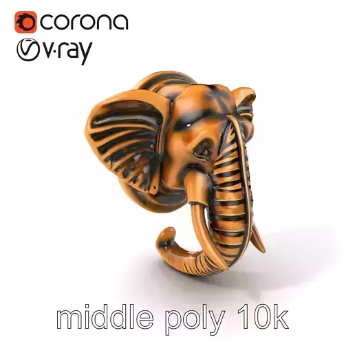 Elephant Head Door Handle Sculpture model pack