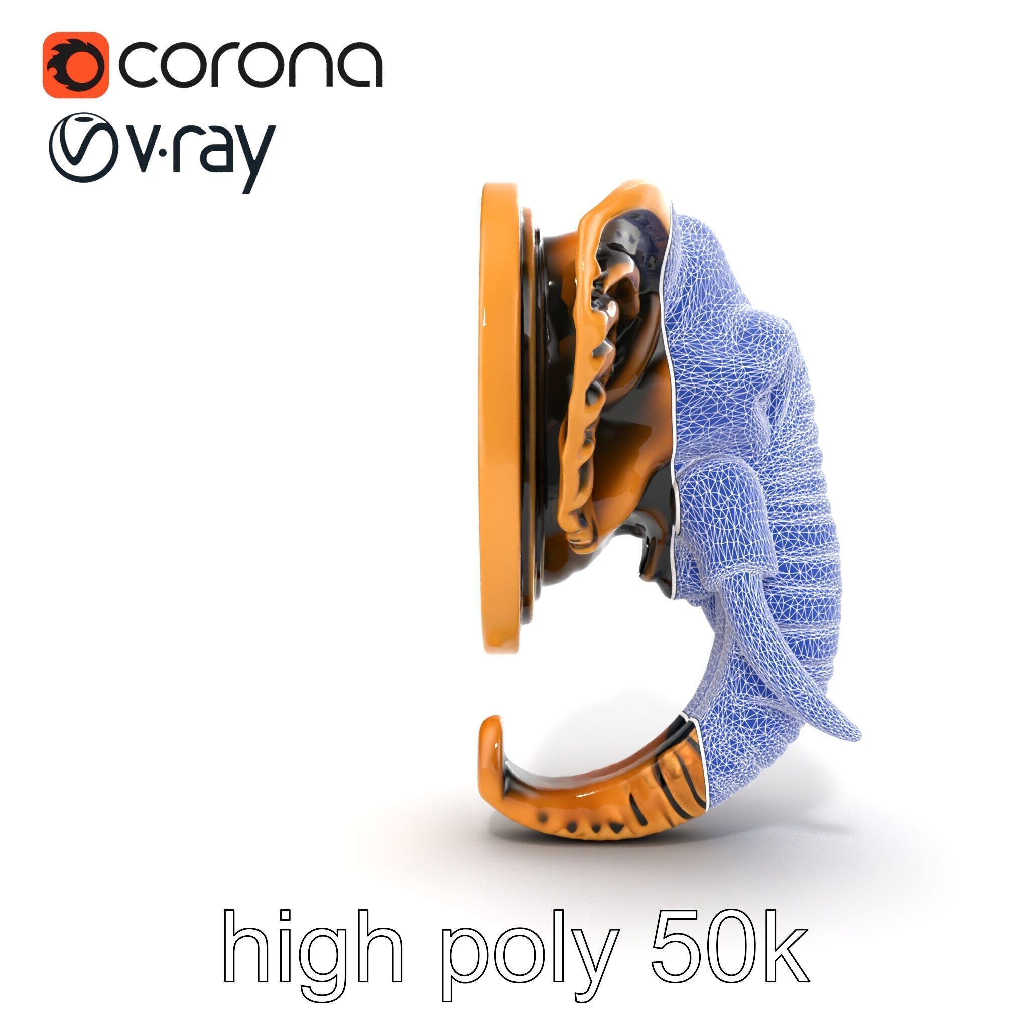 Elephant Head Door Handle Sculpture model pack Low-poly 3D model_17