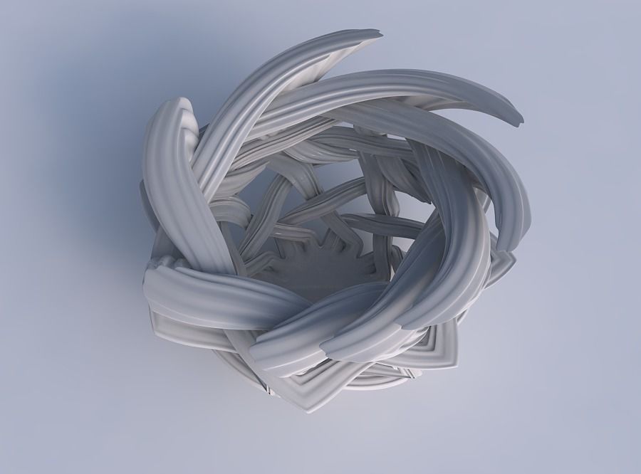 Bowl with interlacing lattice and extruded lines pimp up top 3D print model_1