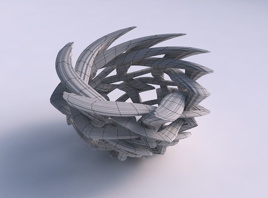 Bowl with interlacing lattice and extruded lines pimp up top 3D print model_5