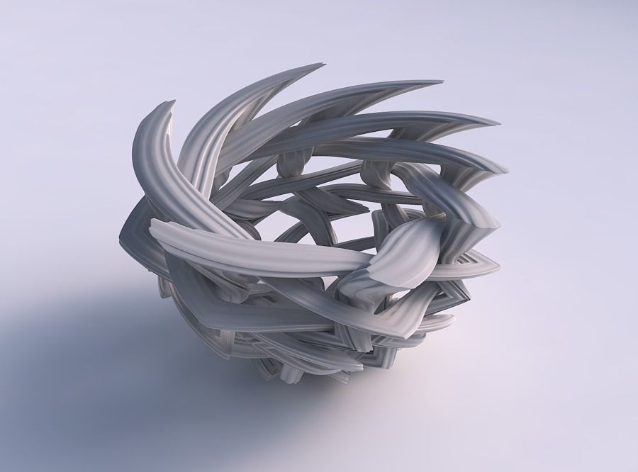 Bowl with interlacing lattice and extruded lines pimp up top 3D print model_0
