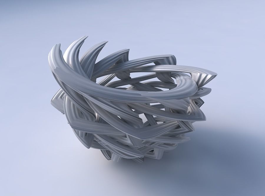Bowl with interlacing lattice and extruded lines pimp up top 3D print model_3