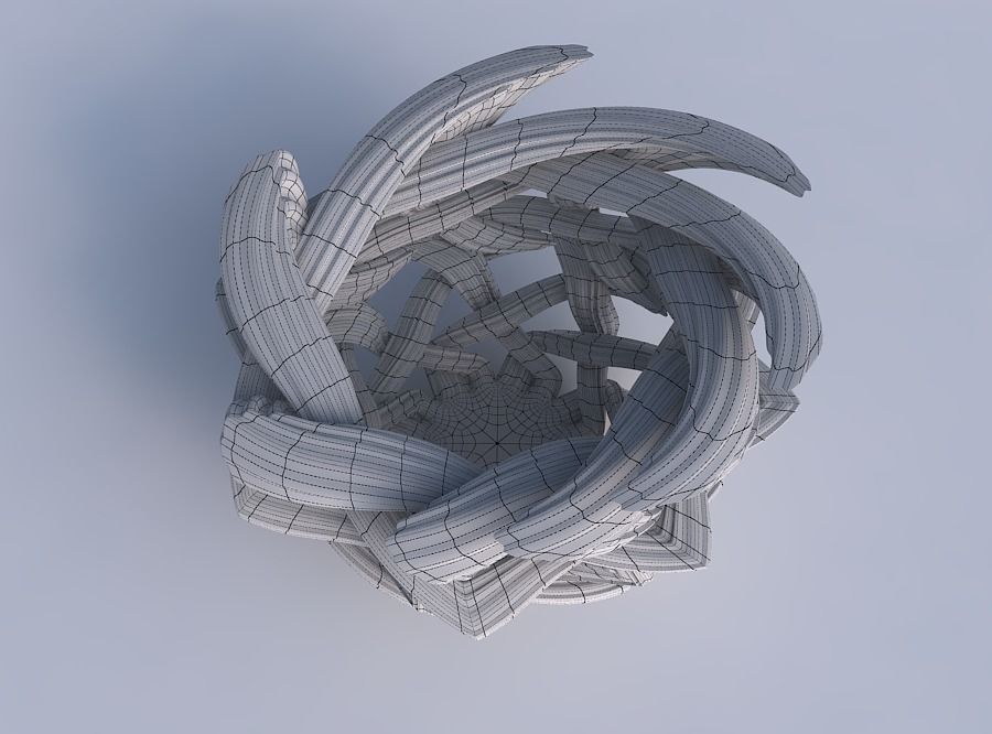 Bowl with interlacing lattice and extruded lines pimp up top 3D print model_6