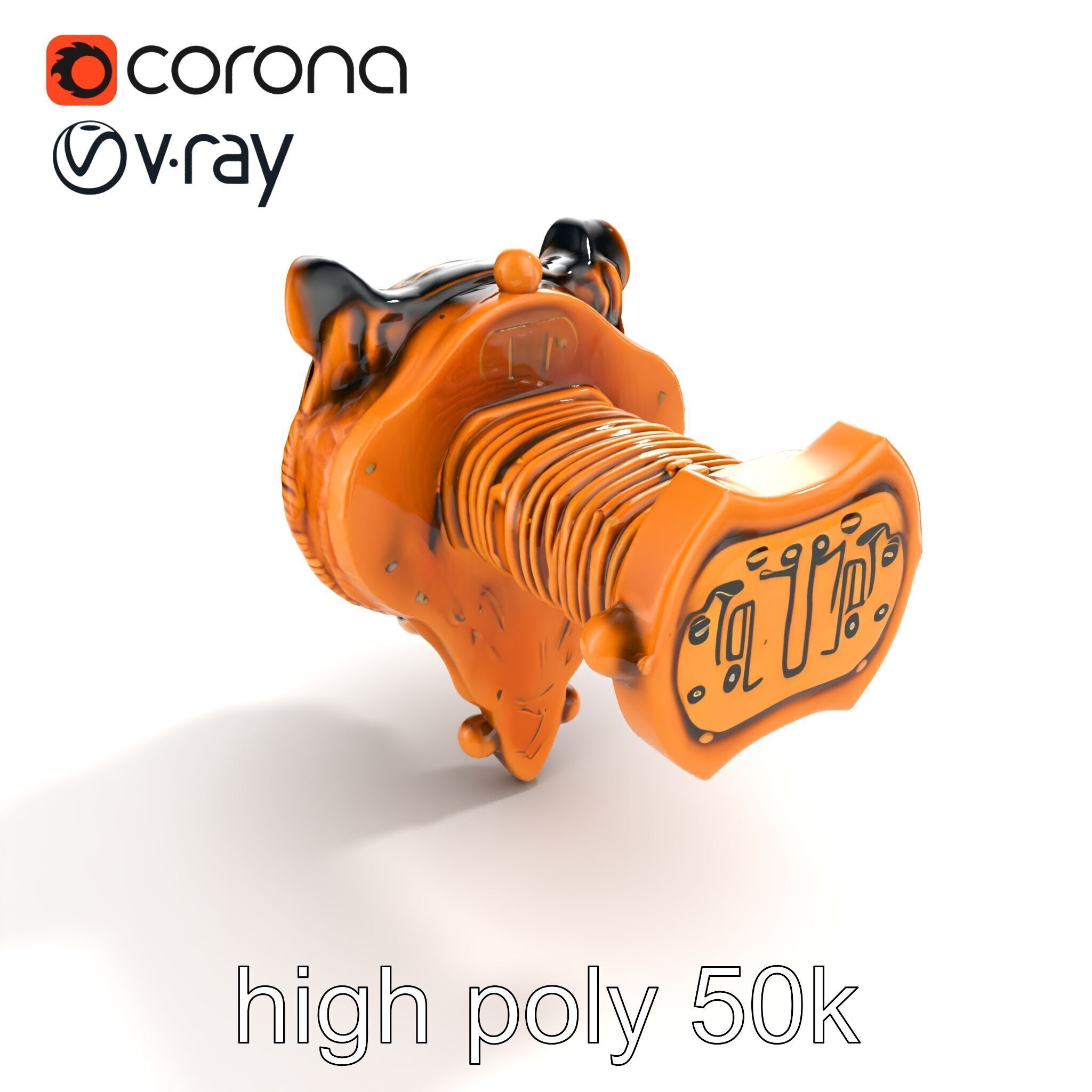 Bronze Tiger Head Door Handle model pack Low-poly 3D model_16