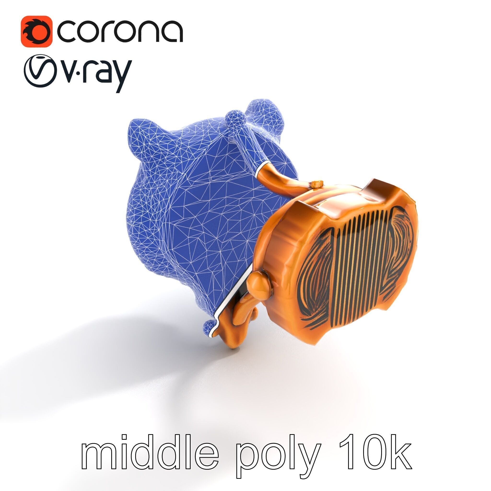 Bronze Tiger Head Door Handle model pack Low-poly 3D model_23