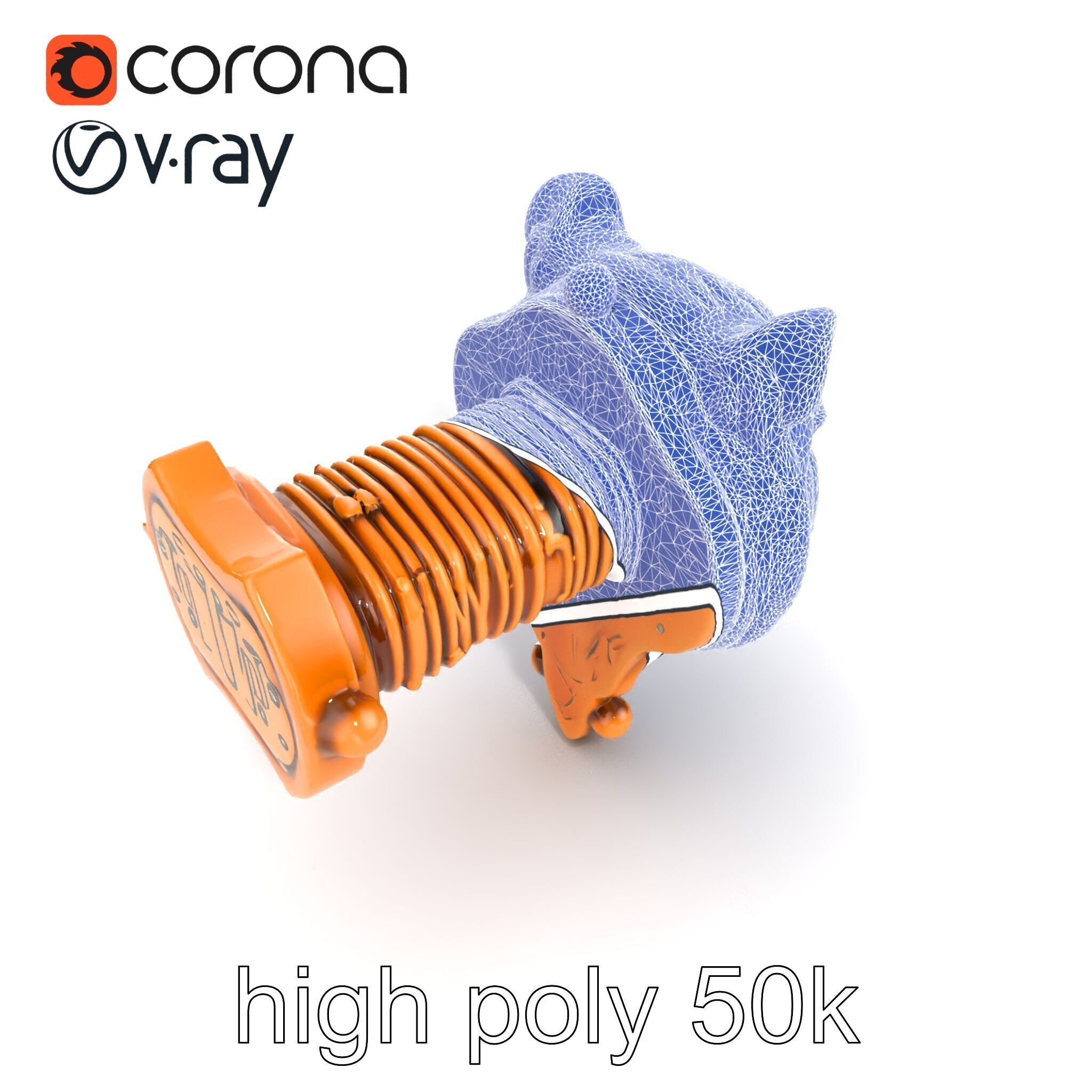 Bronze Tiger Head Door Handle model pack Low-poly 3D model_13