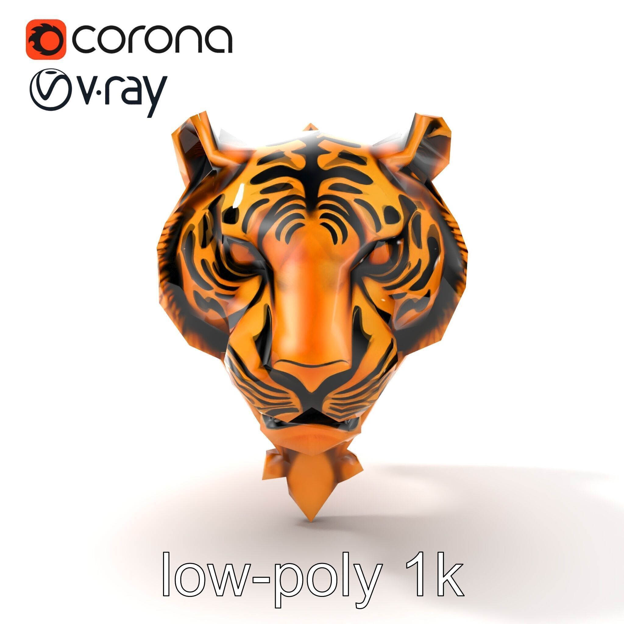 Bronze Tiger Head Door Handle model pack Low-poly 3D model_22