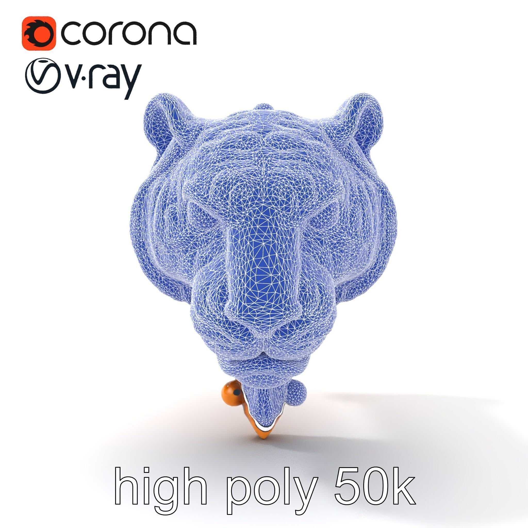 Bronze Tiger Head Door Handle model pack Low-poly 3D model_32