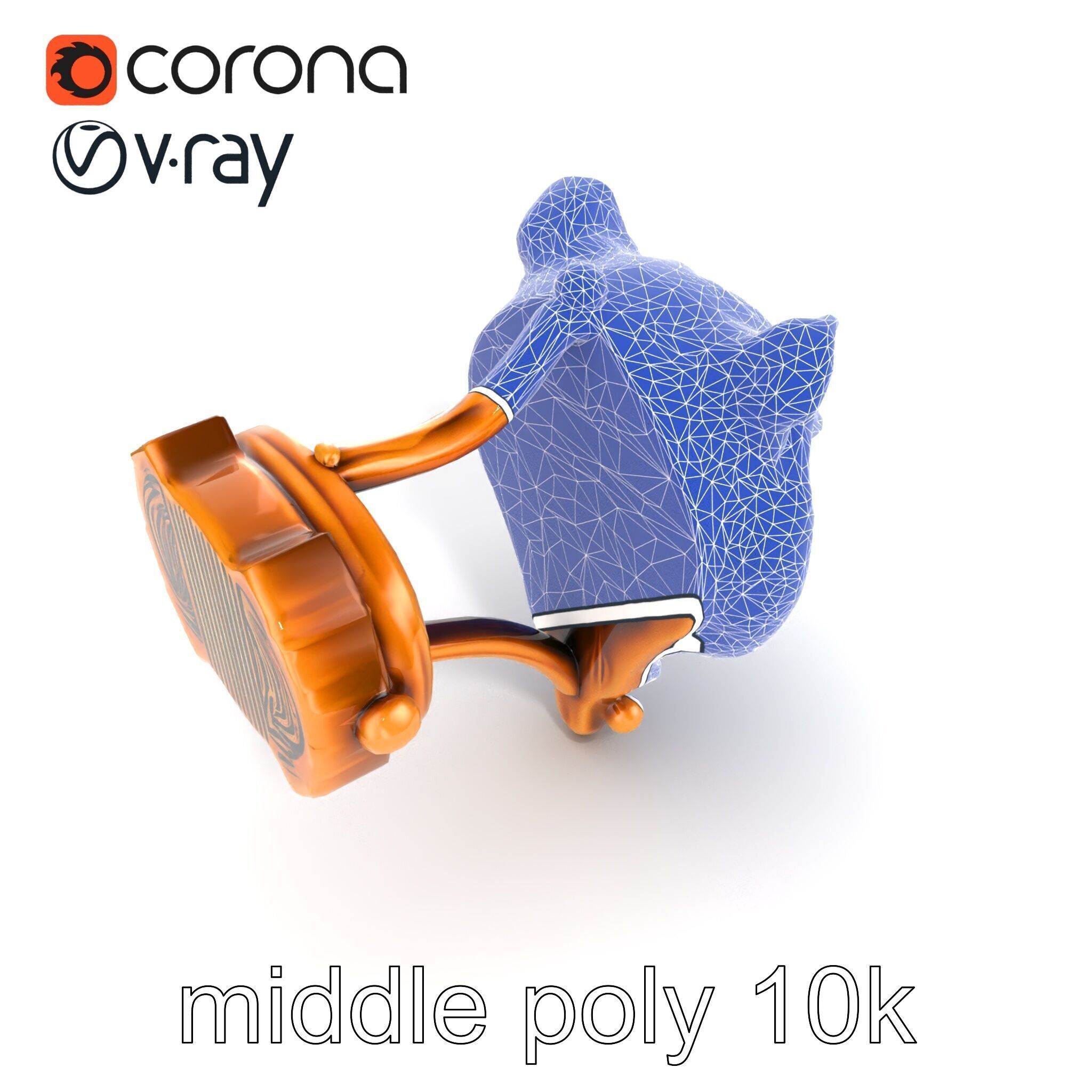 Bronze Tiger Head Door Handle model pack Low-poly 3D model_12